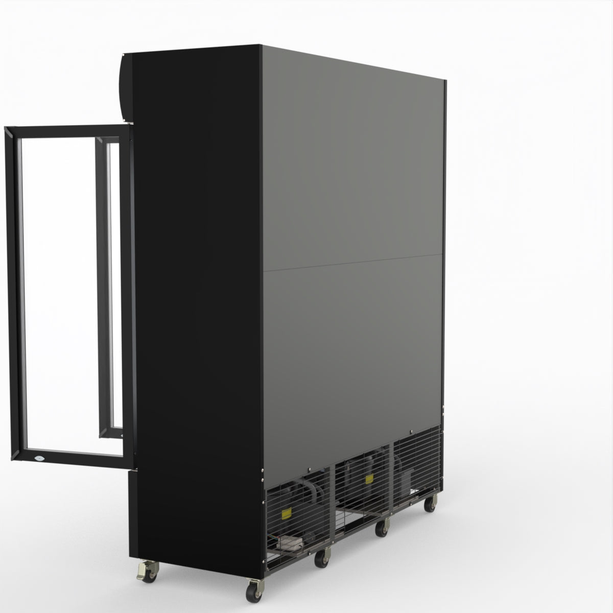 Thermaster 1200L 3 Glass Door Colourbond Upright Drink Fridge Black LG-1203BP