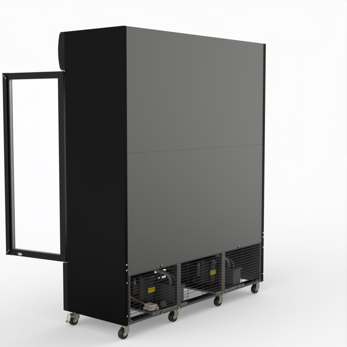 Thermaster 1200L 3 Glass Door Colourbond Upright Drink Fridge Black LG-1203BP