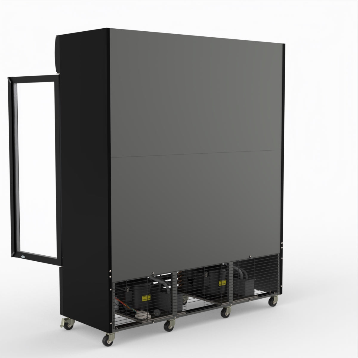 Thermaster 1200L 3 Glass Door Colourbond Upright Drink Fridge Black LG-1203BP