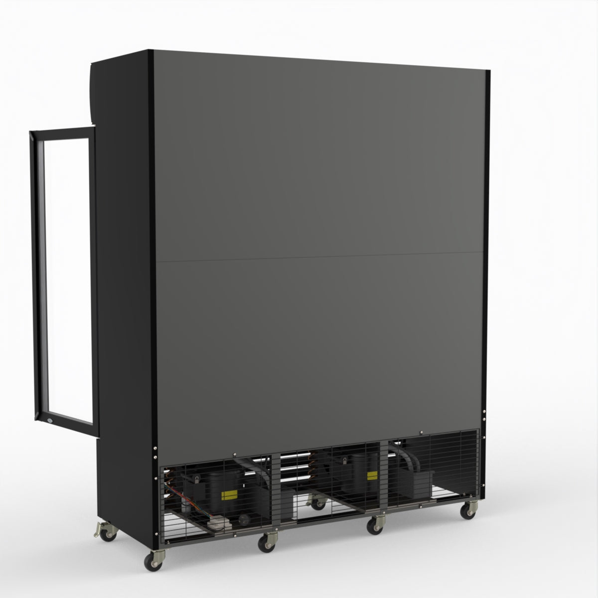 Thermaster 1200L 3 Glass Door Colourbond Upright Drink Fridge Black LG-1203BP