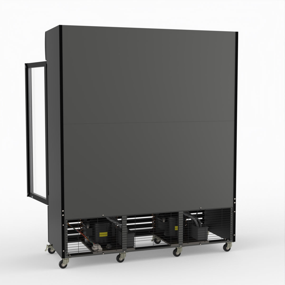 Thermaster 1200L 3 Glass Door Colourbond Upright Drink Fridge Black LG-1203BP