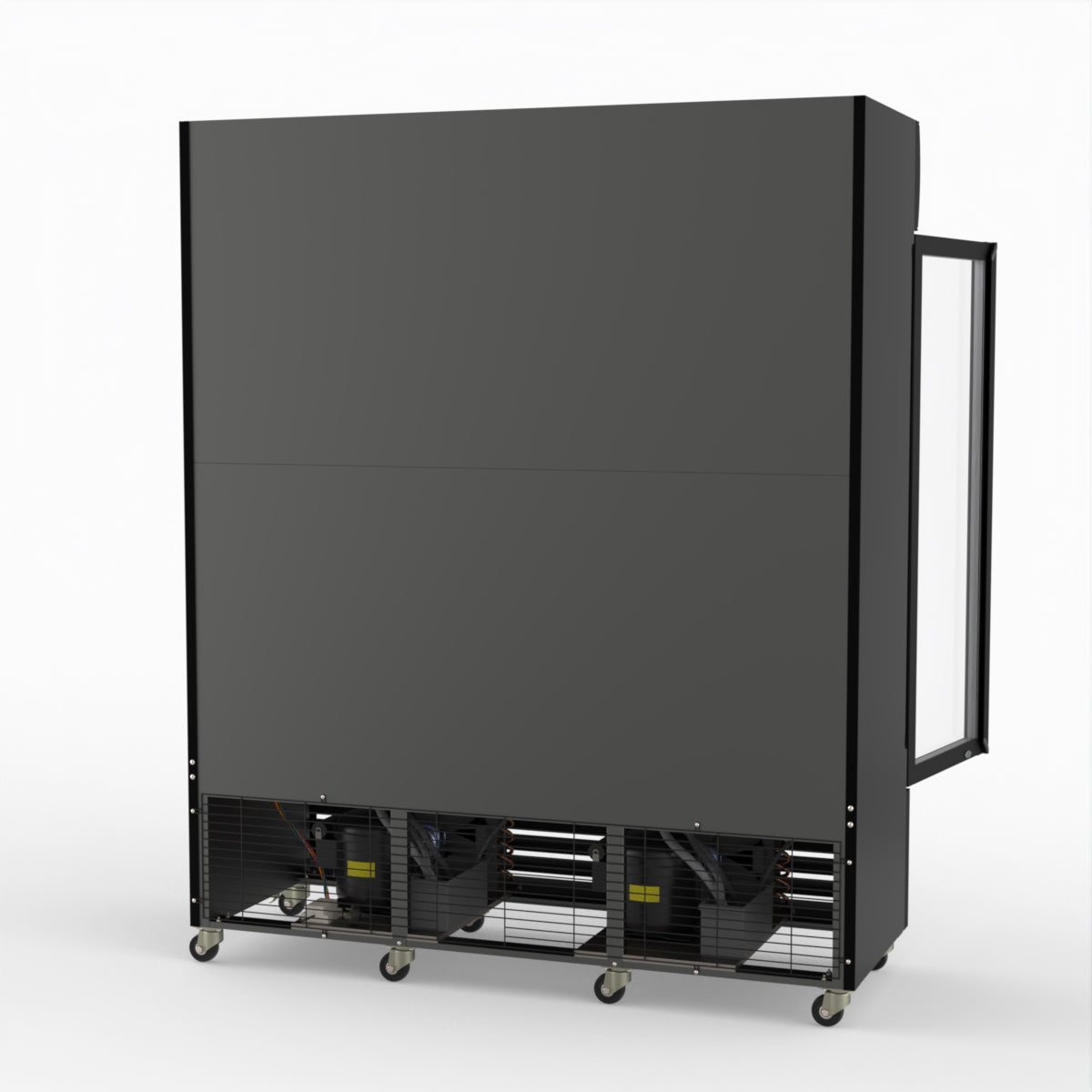 Thermaster 1200L 3 Glass Door Colourbond Upright Drink Fridge Black LG-1203BP