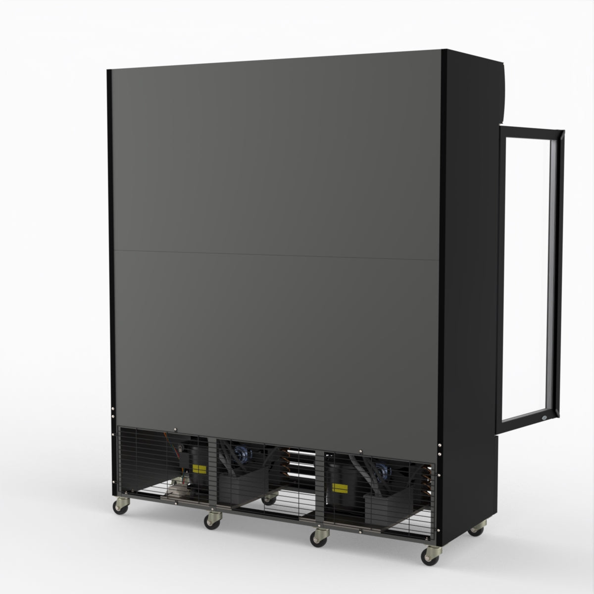 Thermaster 1200L 3 Glass Door Colourbond Upright Drink Fridge Black LG-1203BP