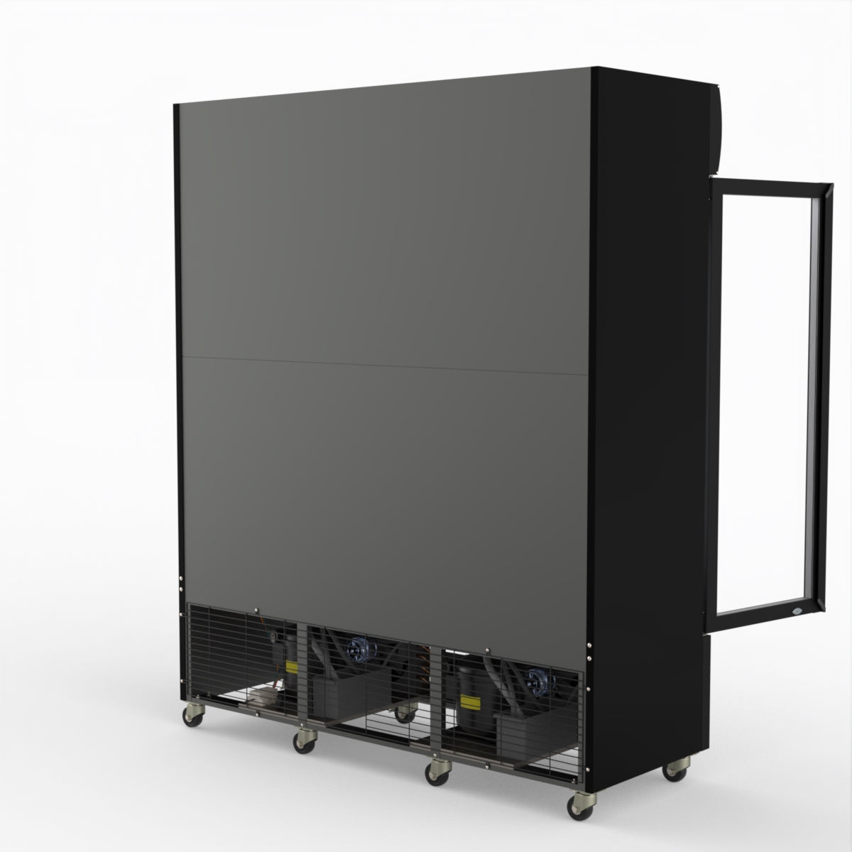 Thermaster 1200L 3 Glass Door Colourbond Upright Drink Fridge Black LG-1203BP