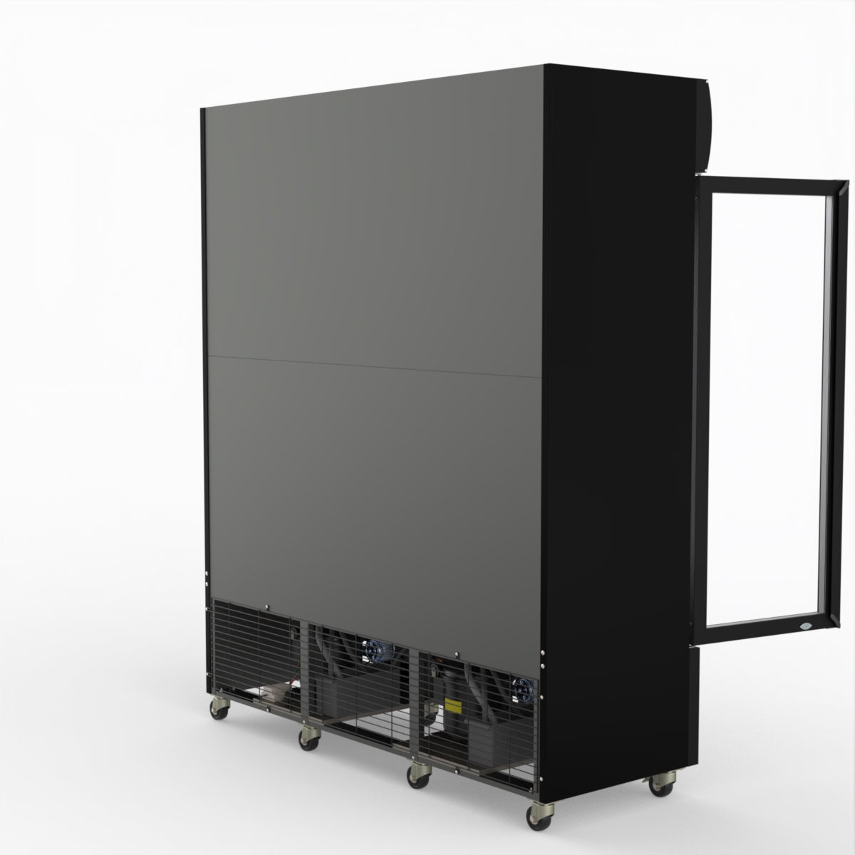 Thermaster 1200L 3 Glass Door Colourbond Upright Drink Fridge Black LG-1203BP