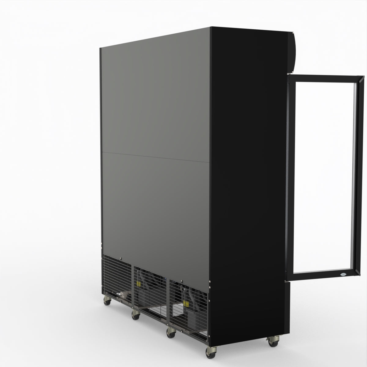 Thermaster 1200L 3 Glass Door Colourbond Upright Drink Fridge Black LG-1203BP