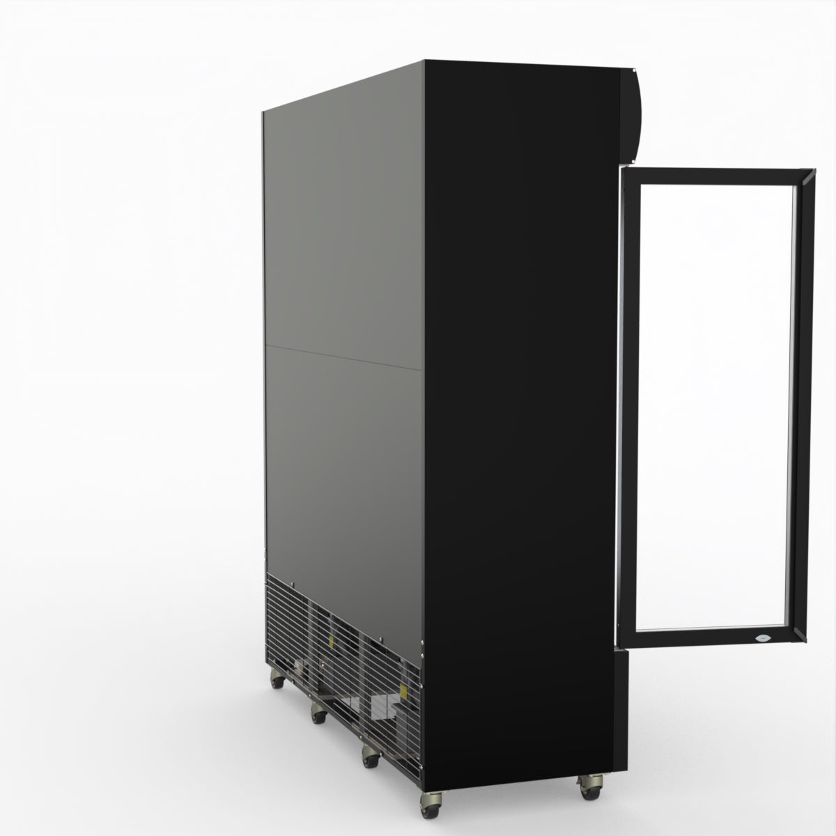 Thermaster 1200L 3 Glass Door Colourbond Upright Drink Fridge Black LG-1203BP