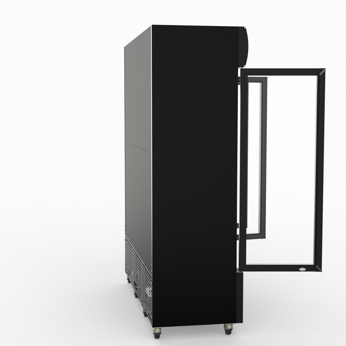 Thermaster 1200L 3 Glass Door Colourbond Upright Drink Fridge Black LG-1203BP