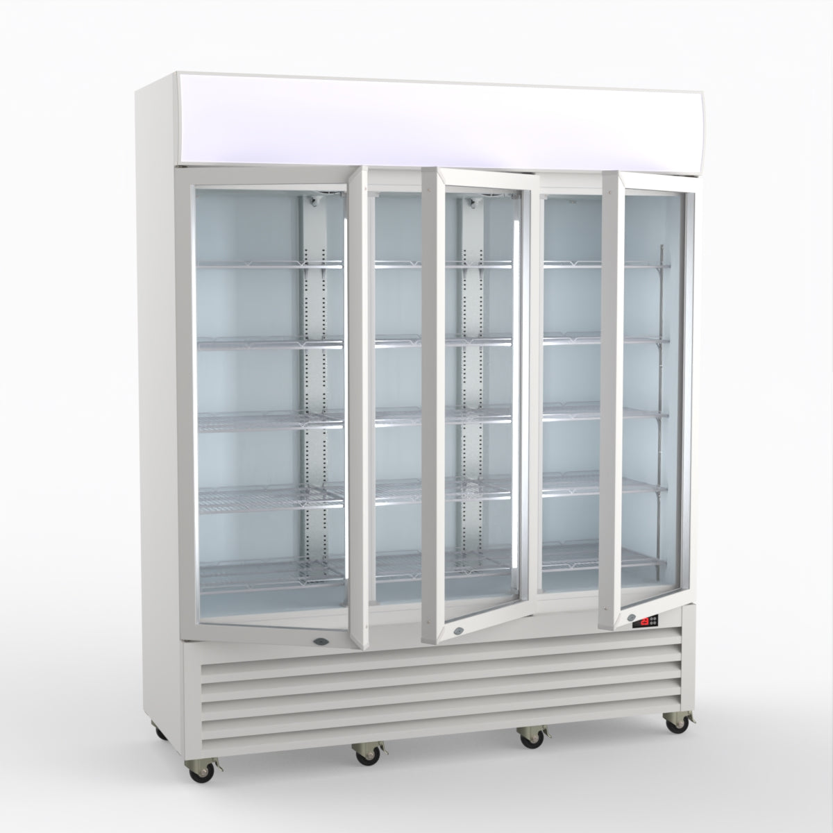 Thermaster 1200L 3 Glass Door Colourbond Upright Drink Fridge White LG-1203P