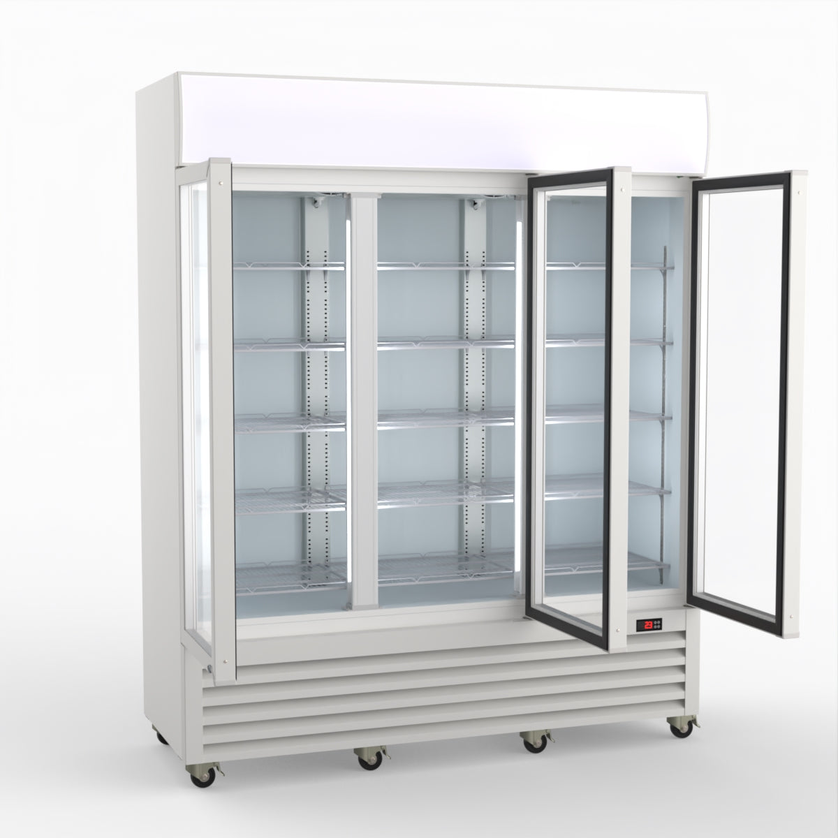 Thermaster 1200L 3 Glass Door Colourbond Upright Drink Fridge White LG-1203P