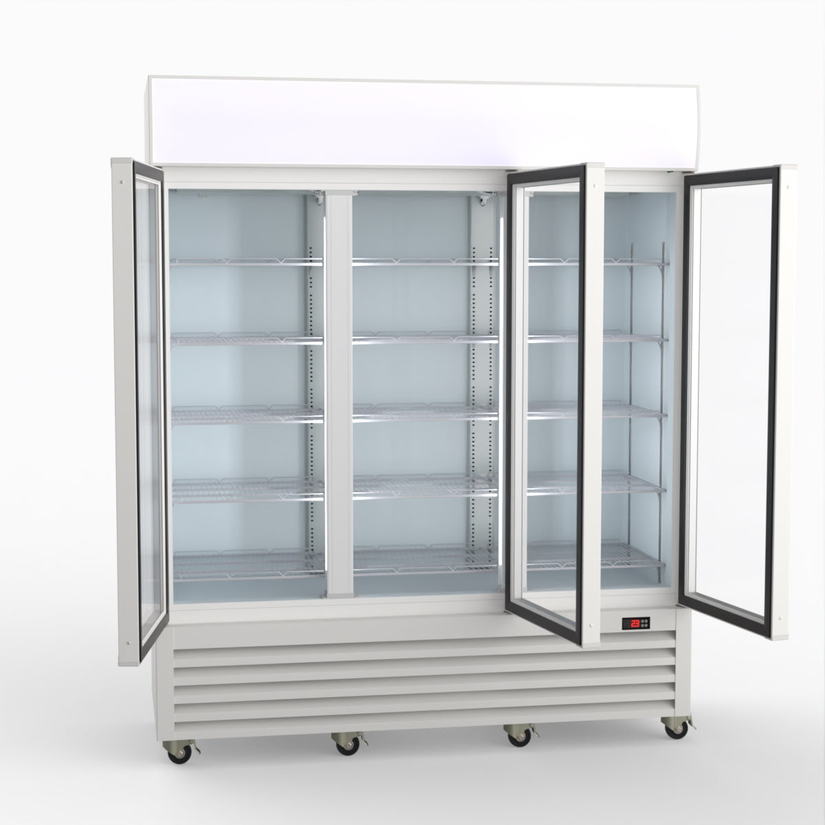 Thermaster 1200L 3 Glass Door Colourbond Upright Drink Fridge White LG-1203P