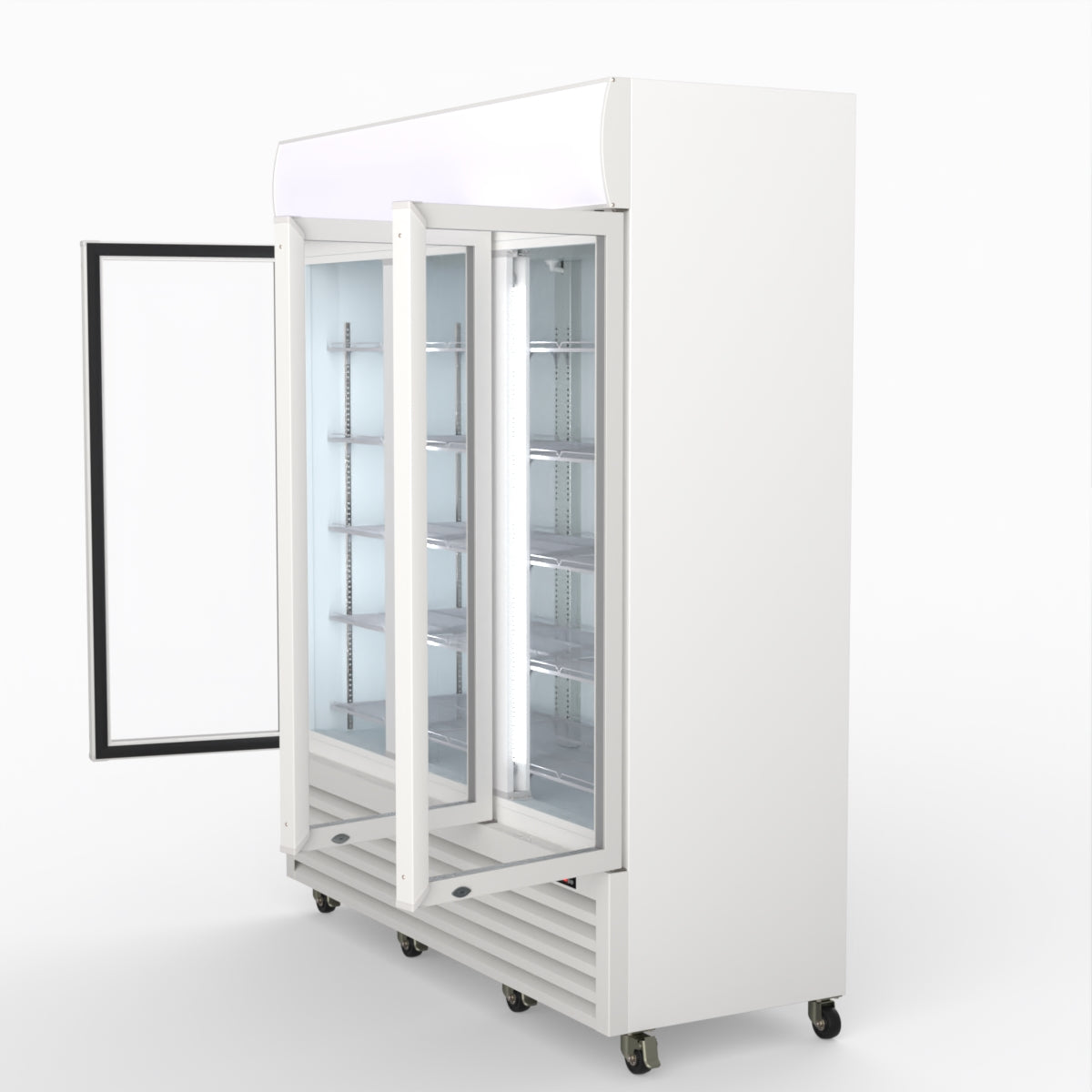 Thermaster 1200L 3 Glass Door Colourbond Upright Drink Fridge White LG-1203P