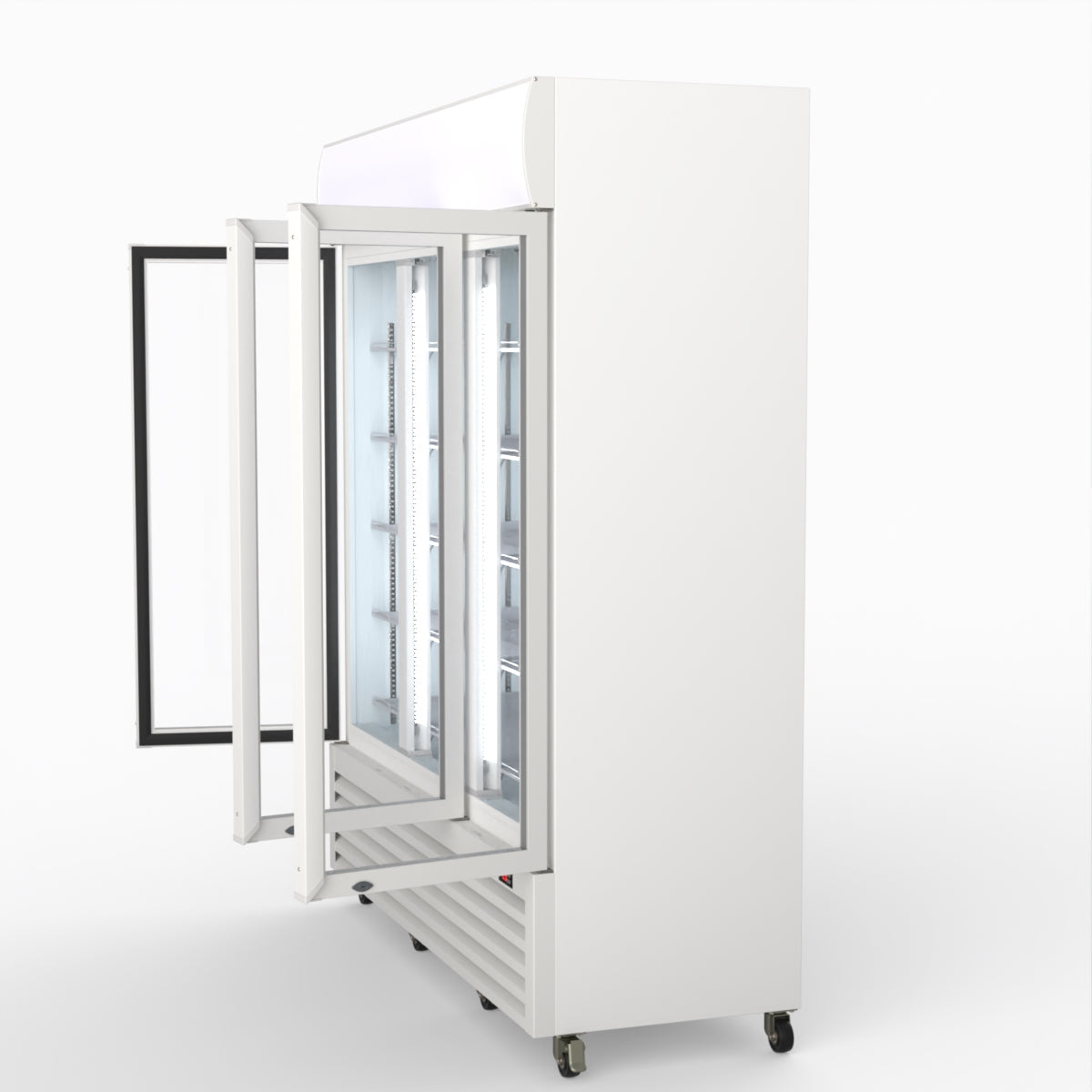 Thermaster 1200L 3 Glass Door Colourbond Upright Drink Fridge White LG-1203P