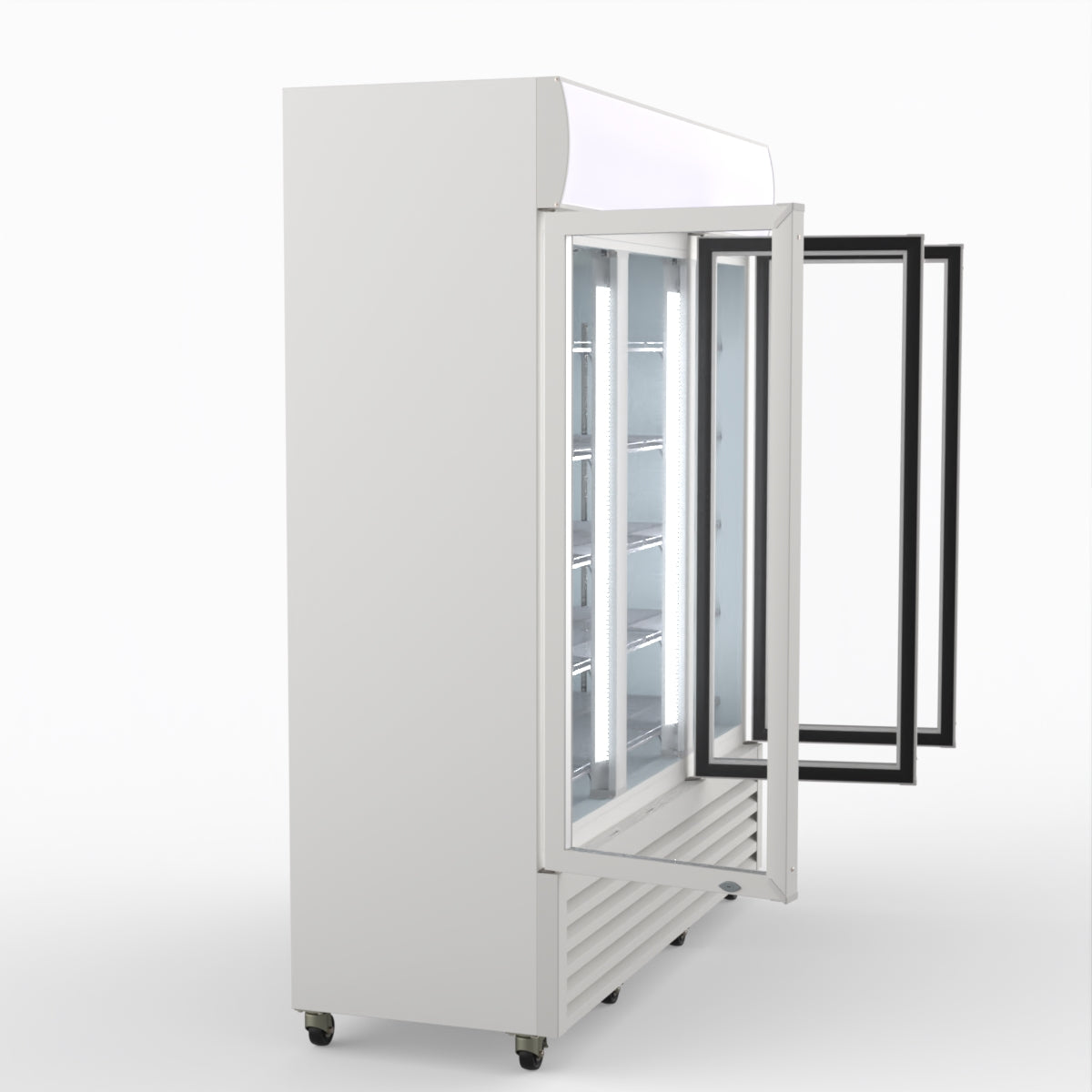 Thermaster 1200L 3 Glass Door Colourbond Upright Drink Fridge White LG-1203P