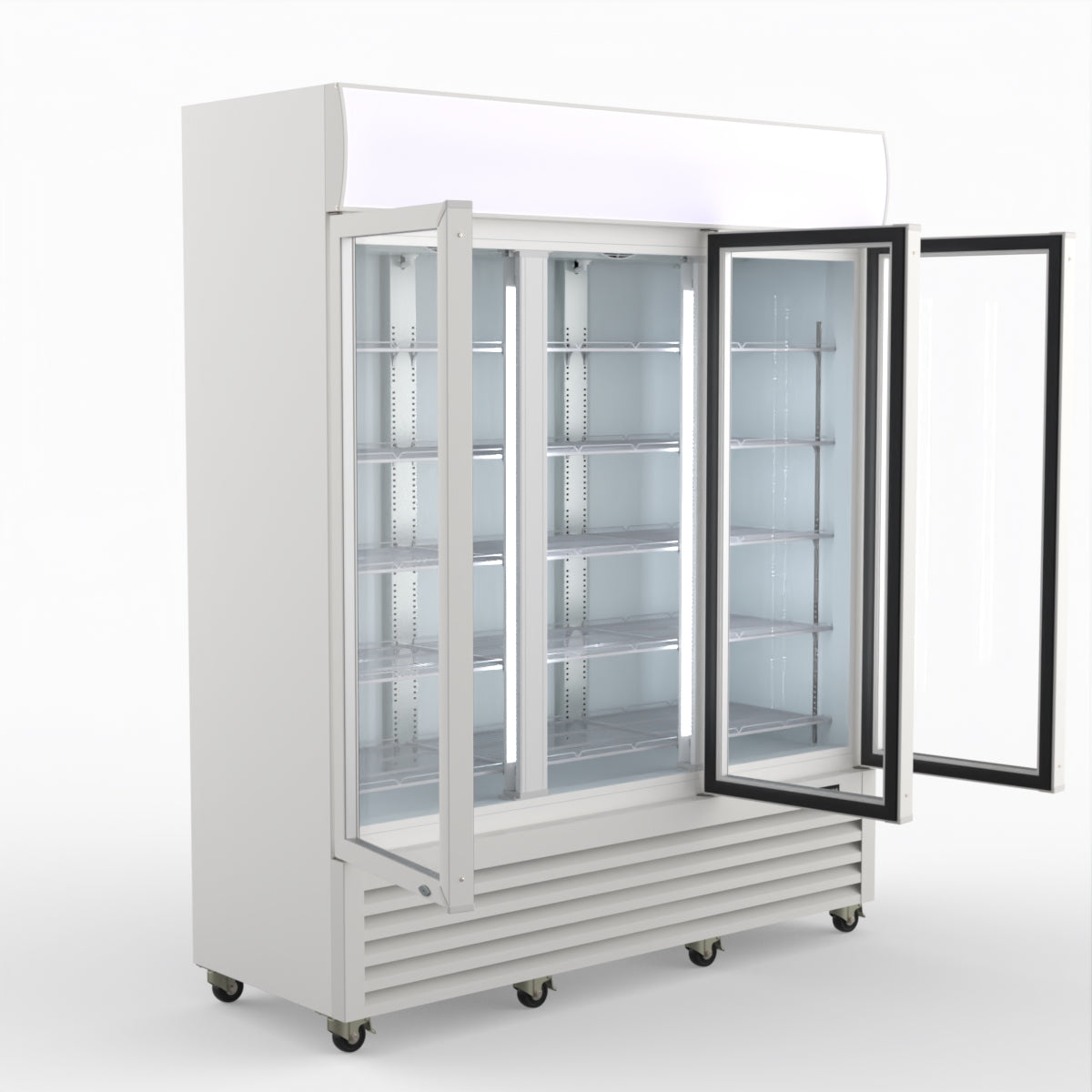 Thermaster 1200L 3 Glass Door Colourbond Upright Drink Fridge White LG-1203P