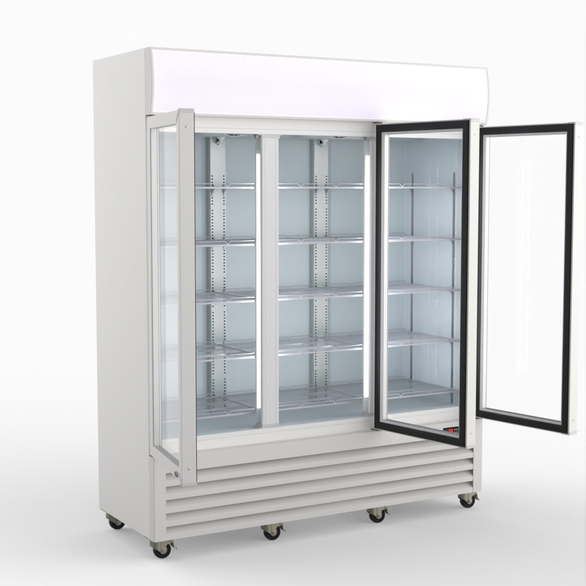 Thermaster 1200L 3 Glass Door Colourbond Upright Drink Fridge White LG-1203P
