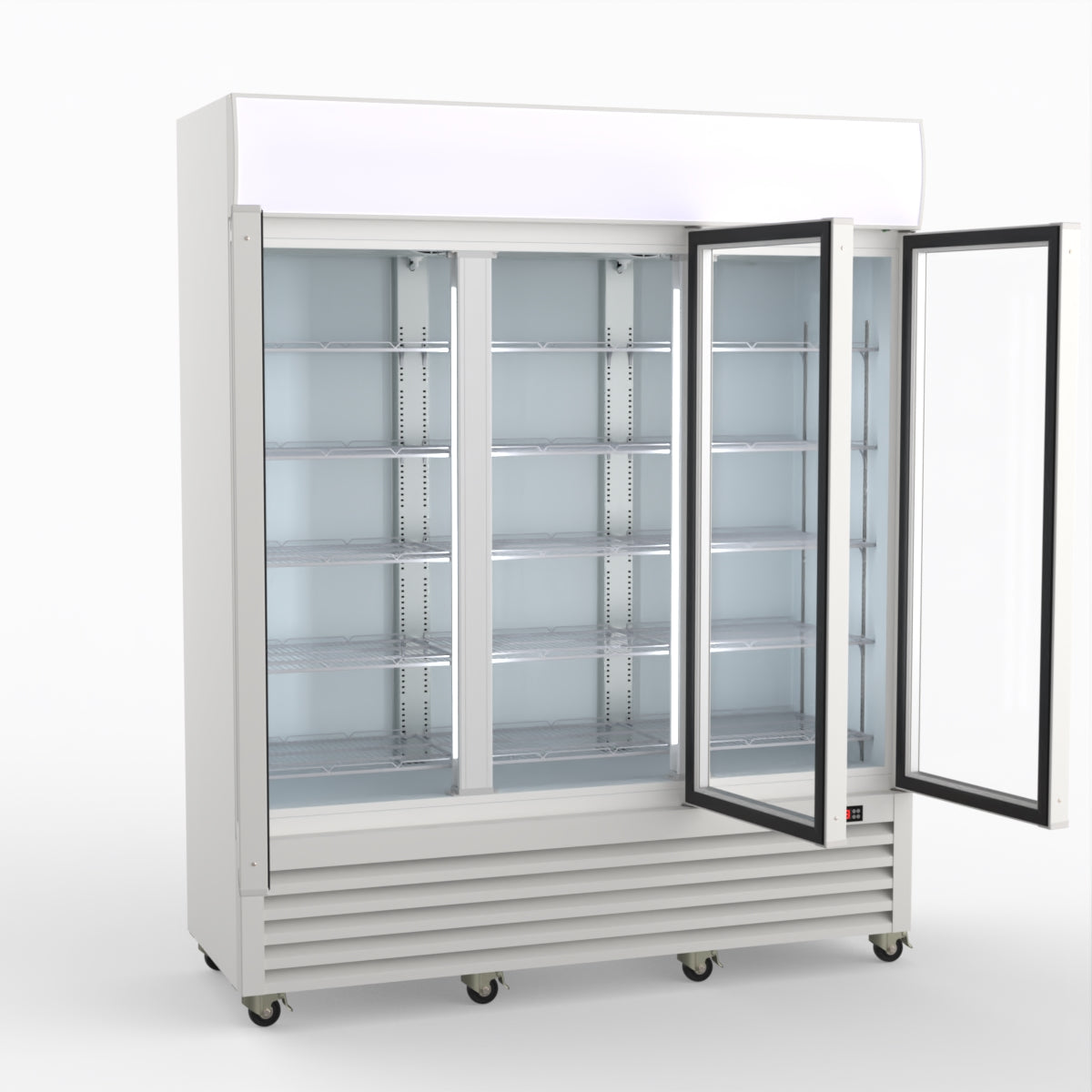 Thermaster 1200L 3 Glass Door Colourbond Upright Drink Fridge White LG-1203P