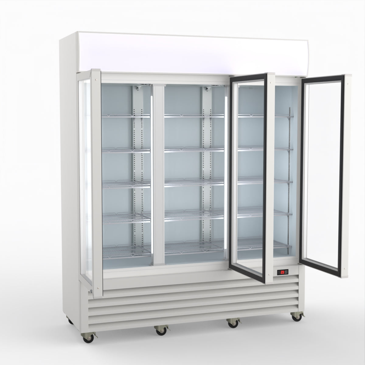 Thermaster 1200L 3 Glass Door Colourbond Upright Drink Fridge White LG-1203P