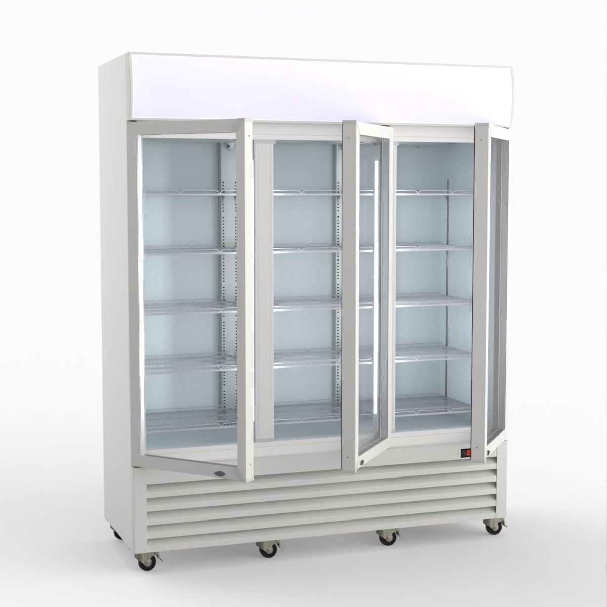 Thermaster 1200L 3 Glass Door Colourbond Upright Drink Fridge White LG-1203P