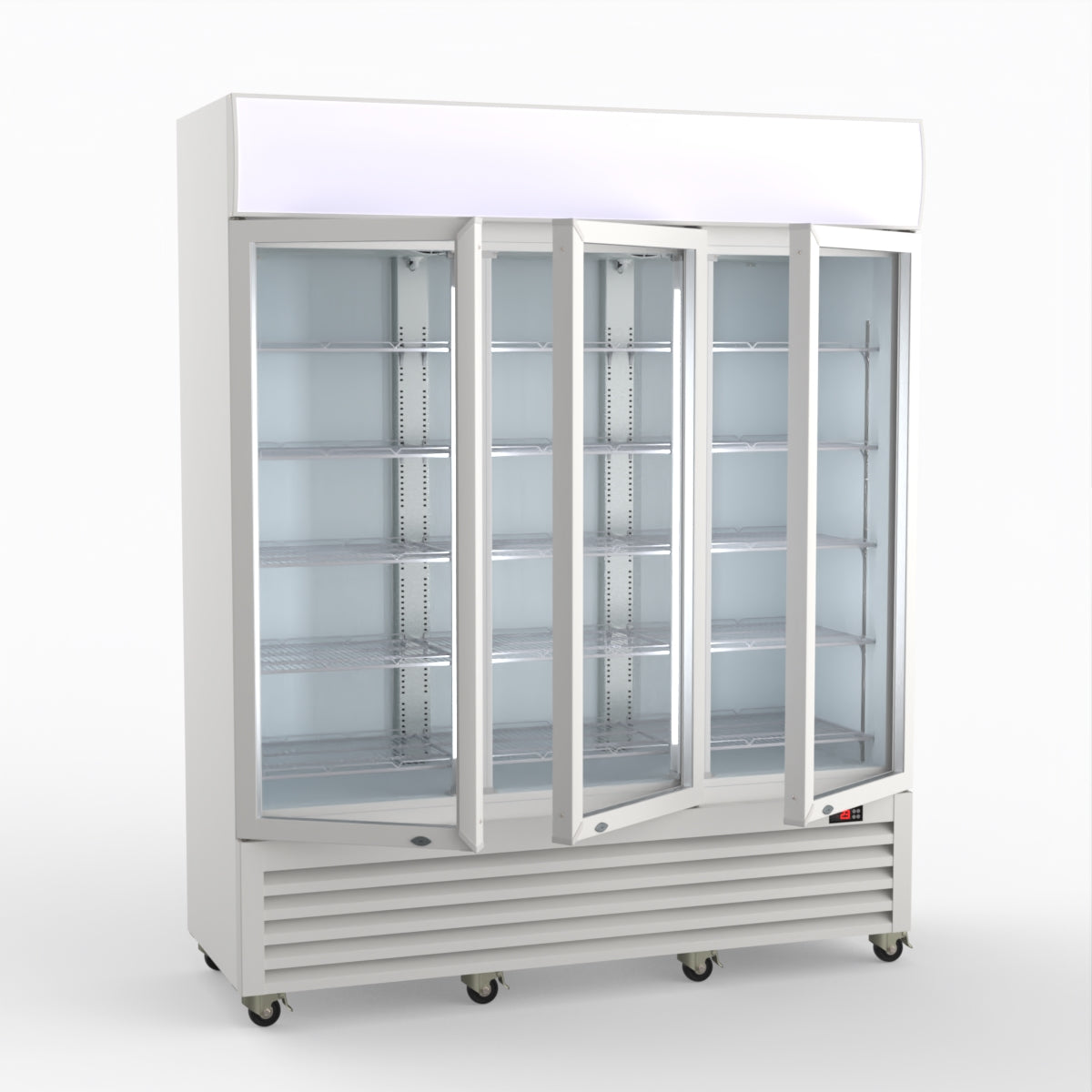 Thermaster 1200L 3 Glass Door Colourbond Upright Drink Fridge White LG-1203P