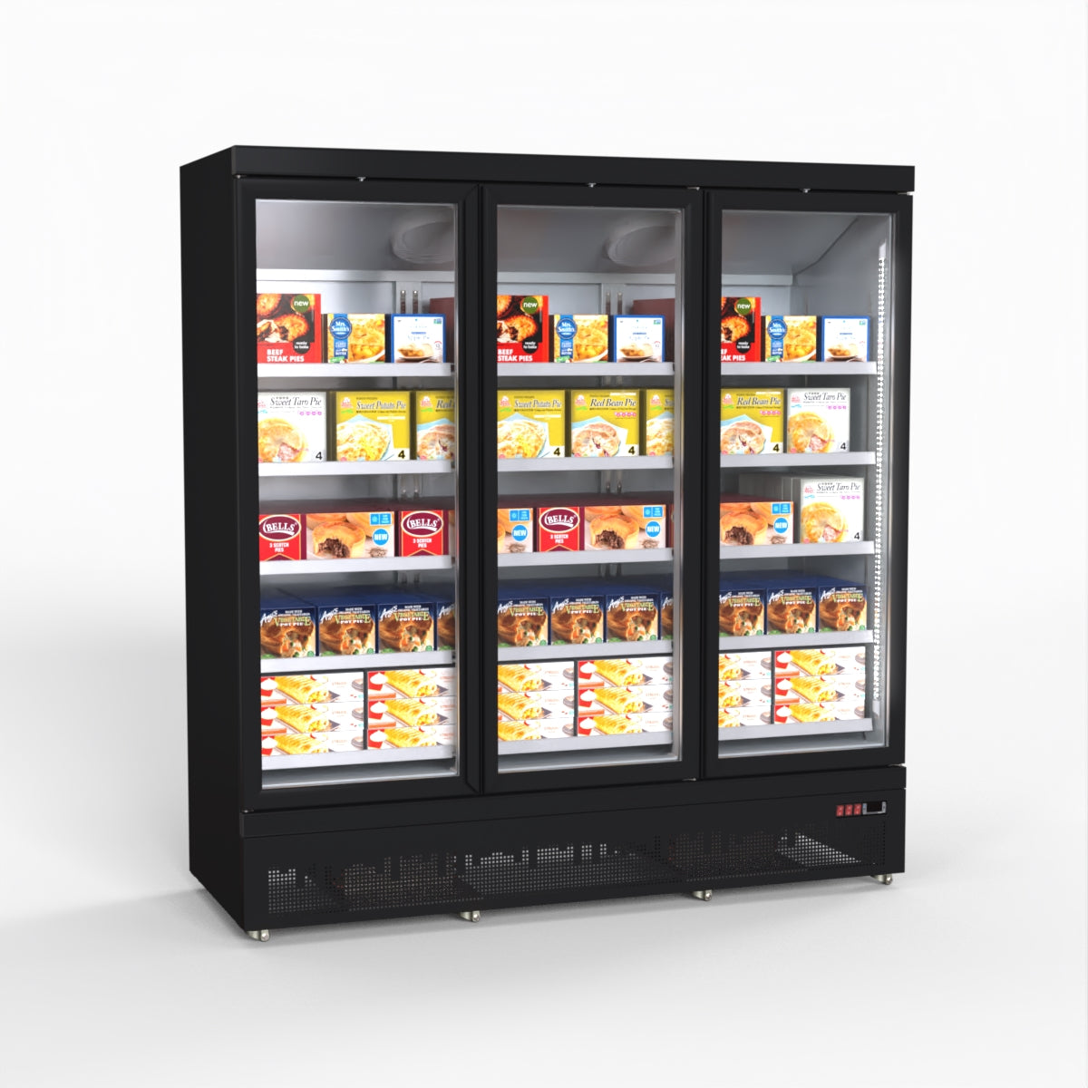 Thermaster 1500L 3 Door Supermarket Freezer Black LG-1500BGBMF