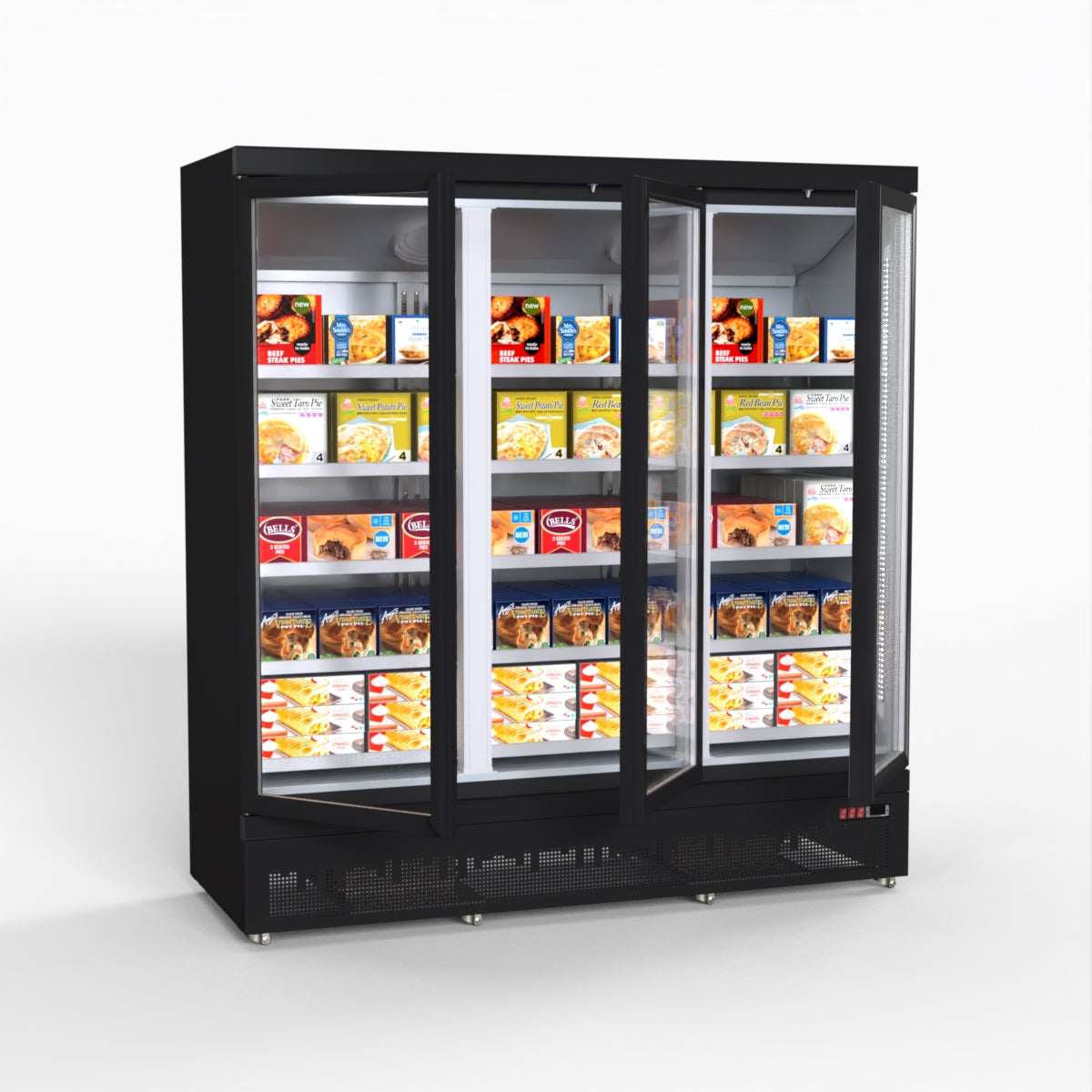Thermaster 1500L 3 Door Supermarket Freezer Black LG-1500BGBMF