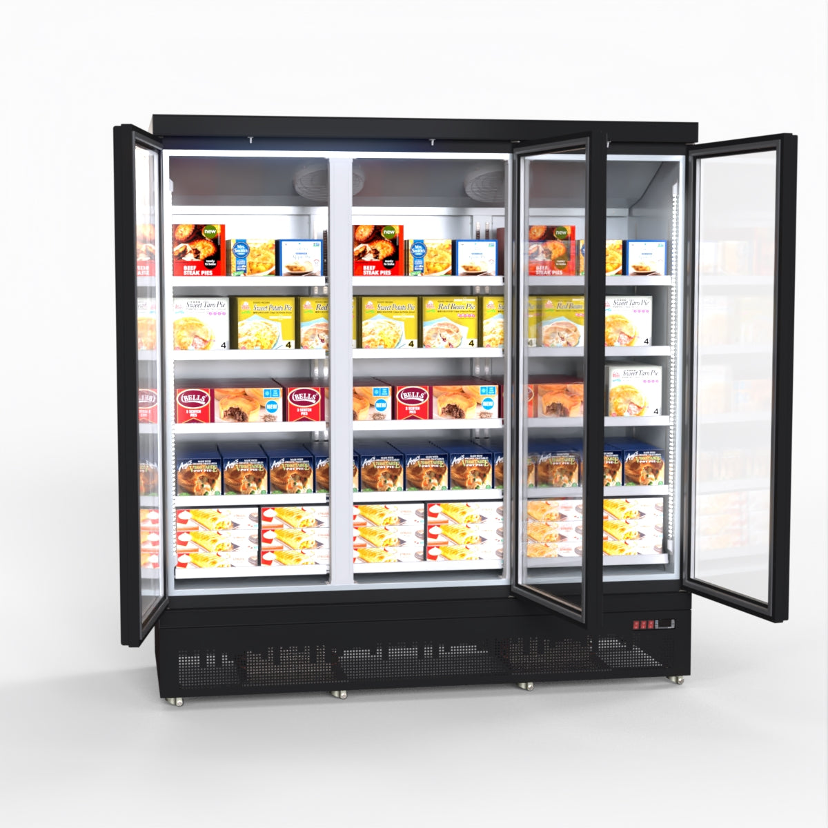 Thermaster 1500L 3 Door Supermarket Freezer Black LG-1500BGBMF