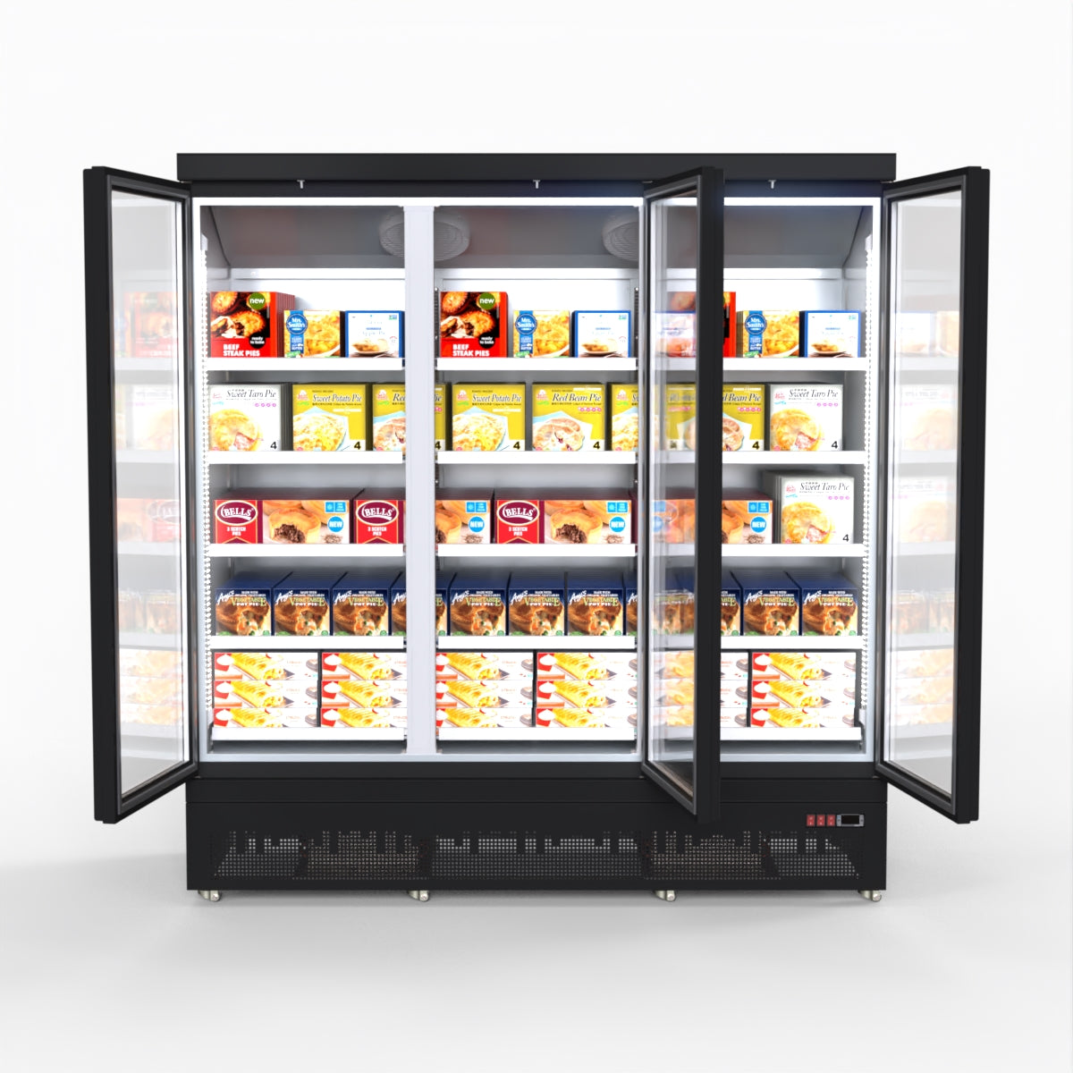 Thermaster 1500L 3 Door Supermarket Freezer Black LG-1500BGBMF