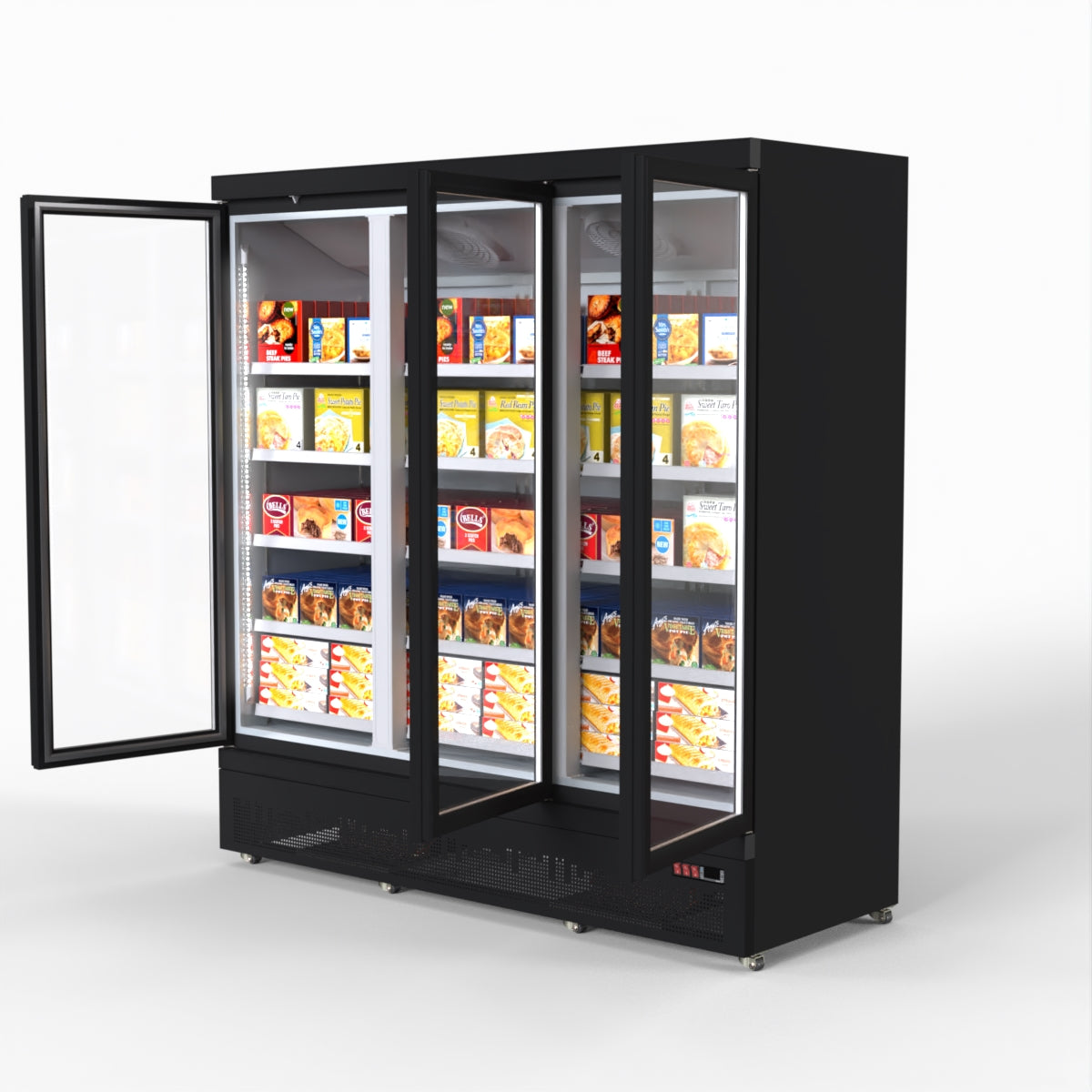 Thermaster 1500L 3 Door Supermarket Freezer Black LG-1500BGBMF