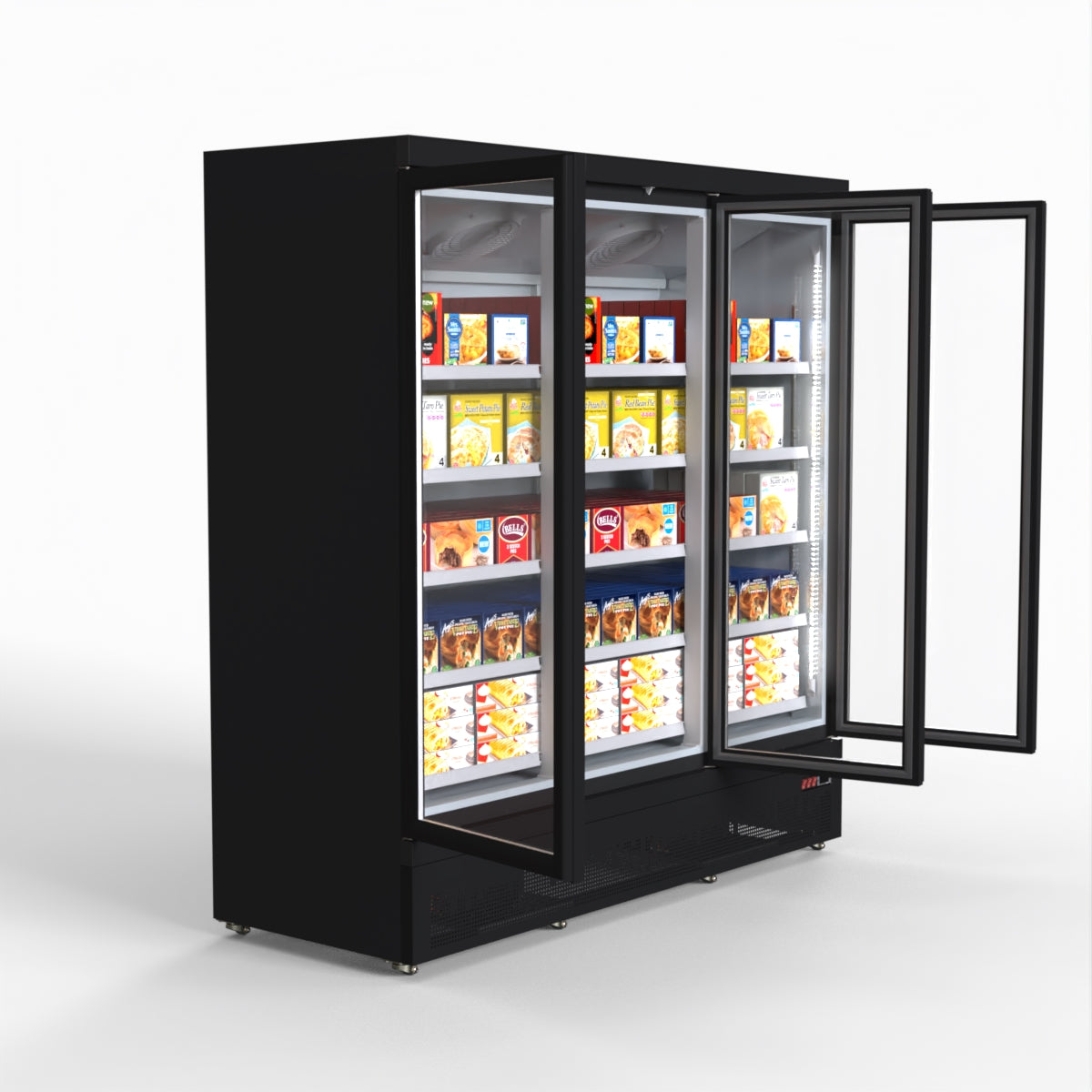 Thermaster 1500L 3 Door Supermarket Freezer Black LG-1500BGBMF