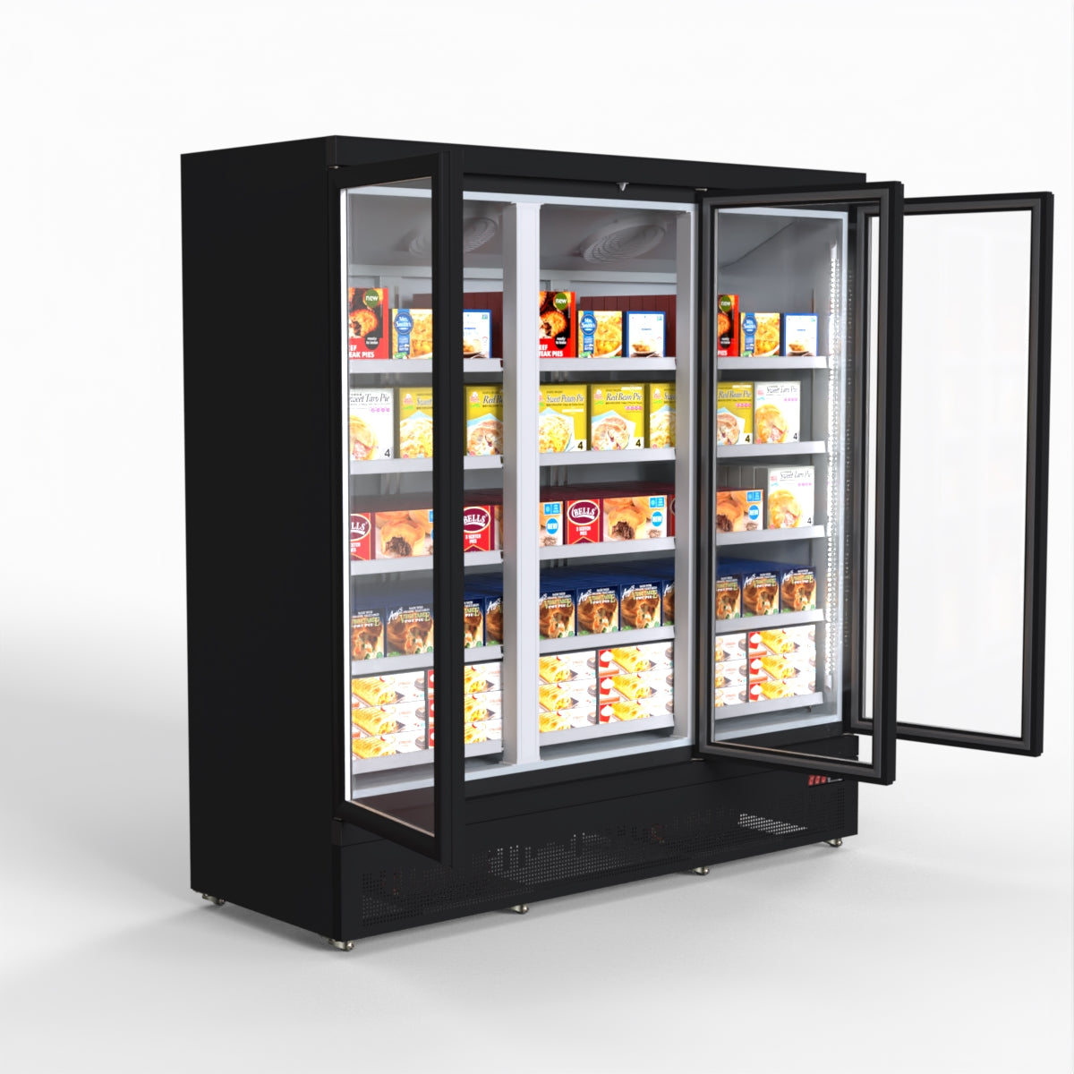 Thermaster 1500L 3 Door Supermarket Freezer Black LG-1500BGBMF
