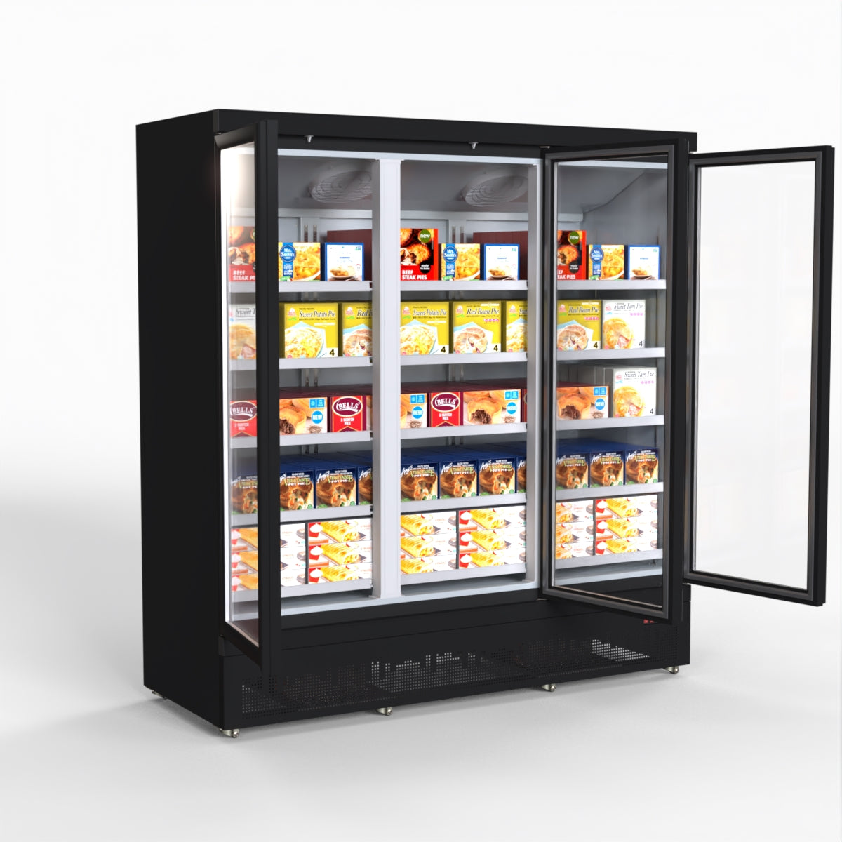 Thermaster 1500L 3 Door Supermarket Freezer Black LG-1500BGBMF
