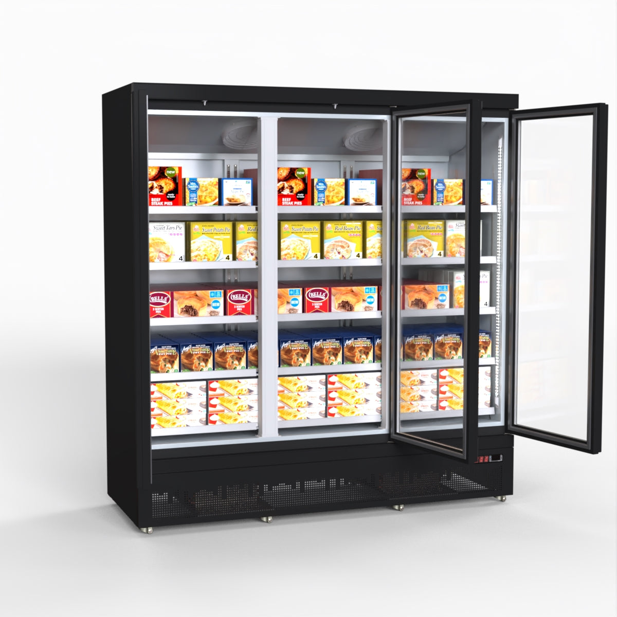 Thermaster 1500L 3 Door Supermarket Freezer Black LG-1500BGBMF