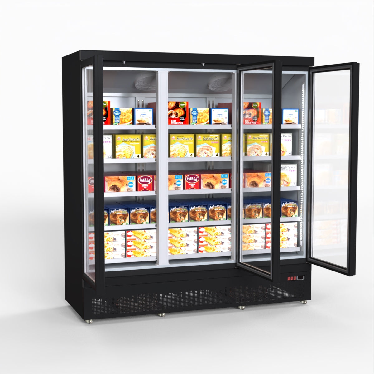 Thermaster 1500L 3 Door Supermarket Freezer Black LG-1500BGBMF