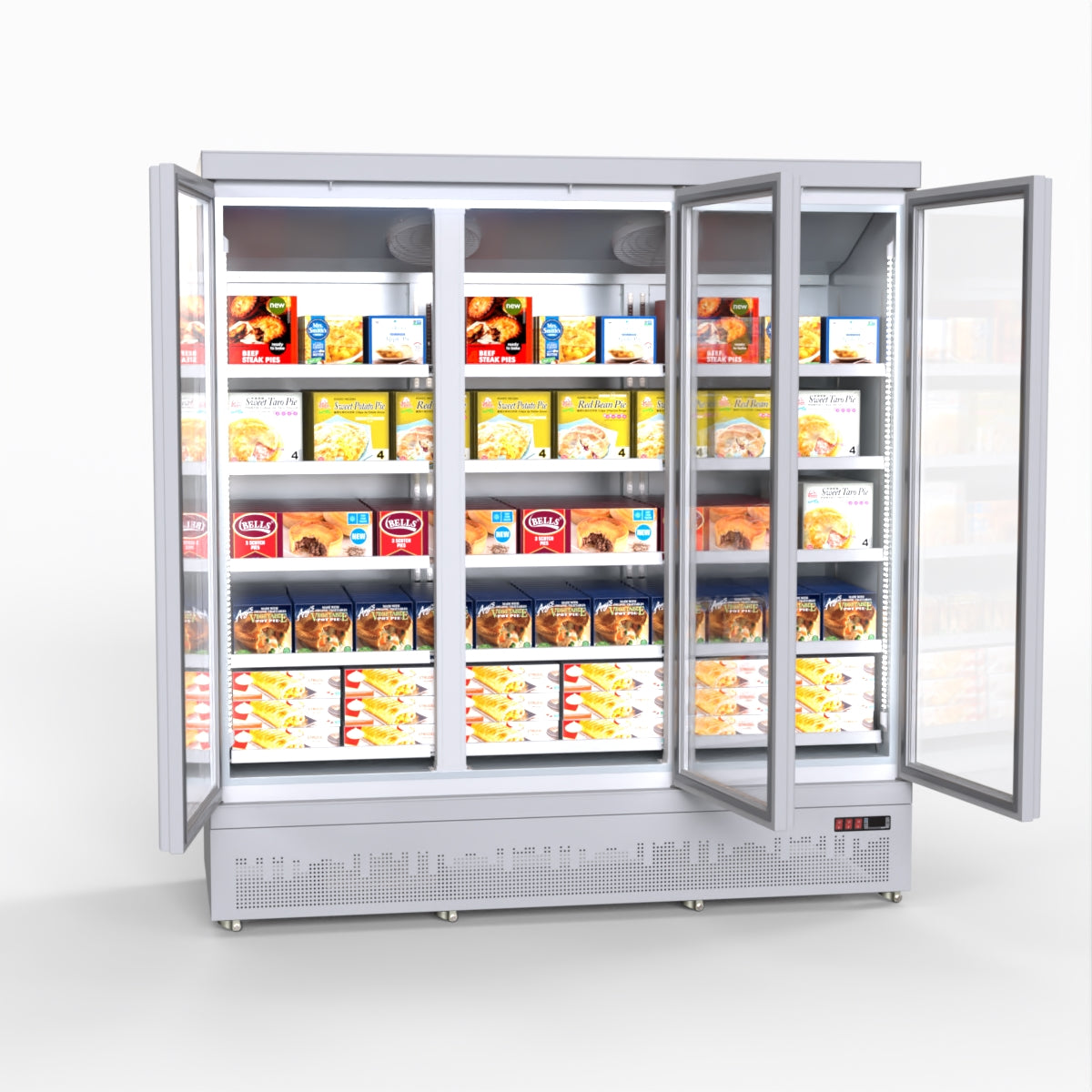 Thermaster 1500L 3 Door Supermarket Freezer Black LG-1500GBMF