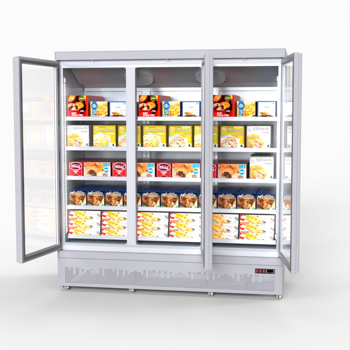 Thermaster 1500L 3 Door Supermarket Freezer Black LG-1500GBMF