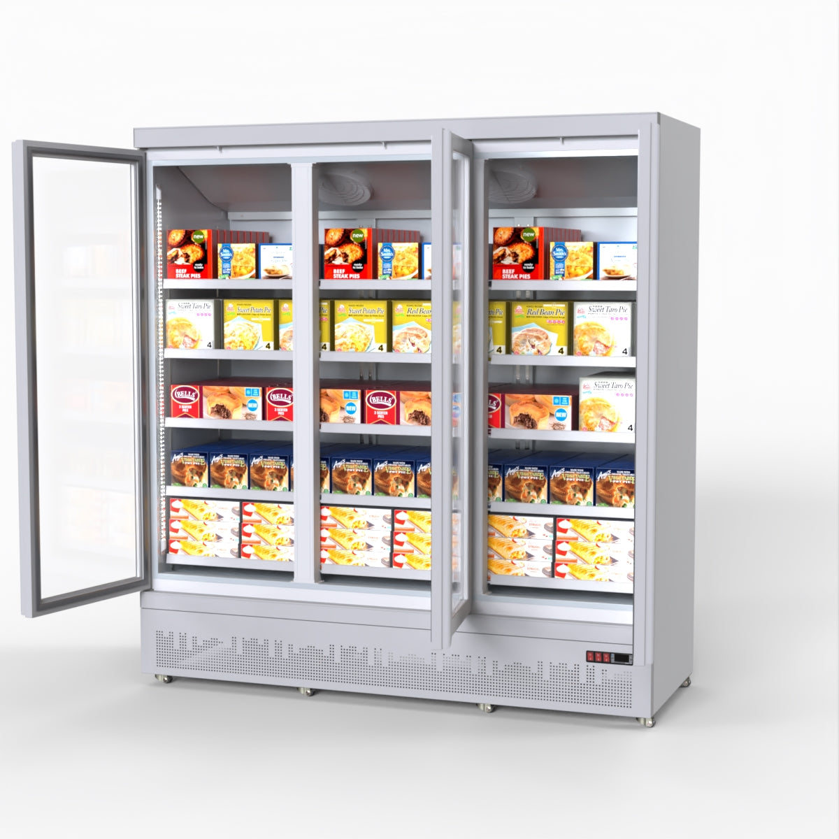 Thermaster 1500L 3 Door Supermarket Freezer Black LG-1500GBMF