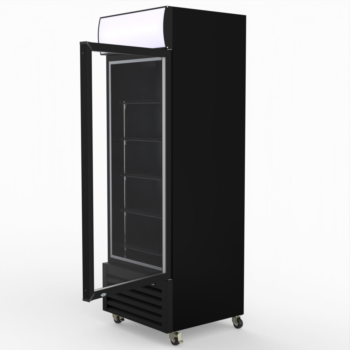Thermaster 540L Single Glass Door Black Colourbond Upright Drink Fridge LG-540BP
