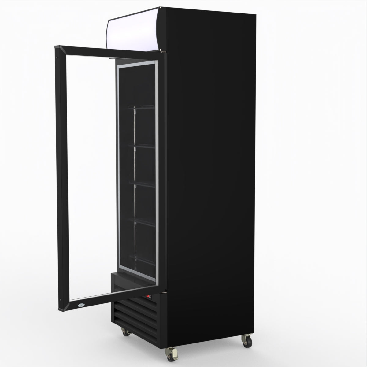Thermaster 540L Single Glass Door Black Colourbond Upright Drink Fridge LG-540BP