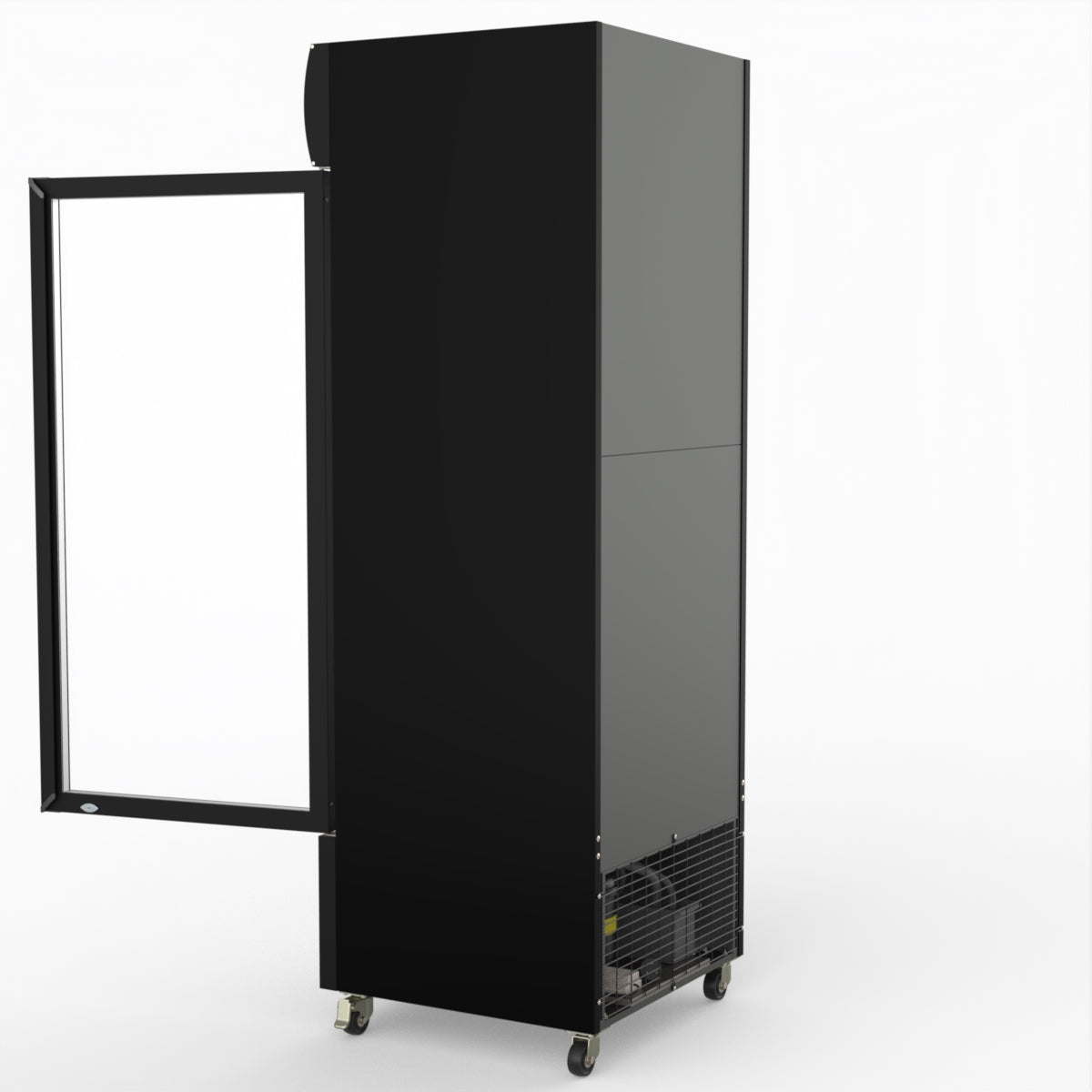 Thermaster 540L Single Glass Door Black Colourbond Upright Drink Fridge LG-540BP