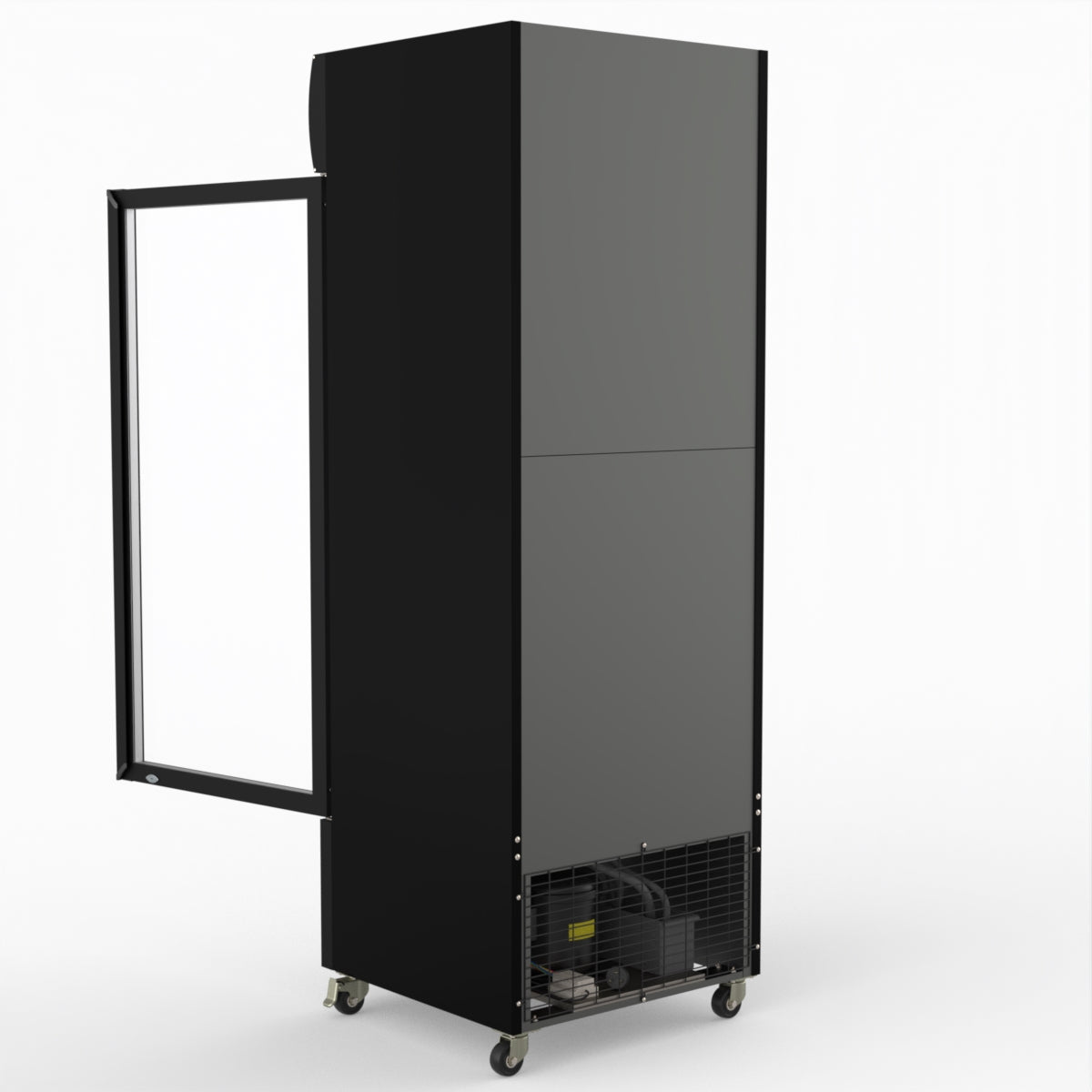 Thermaster 540L Single Glass Door Black Colourbond Upright Drink Fridge LG-540BP