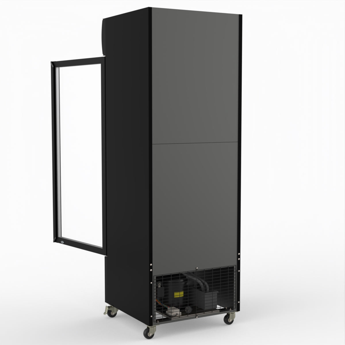 Thermaster 540L Single Glass Door Black Colourbond Upright Drink Fridge LG-540BP