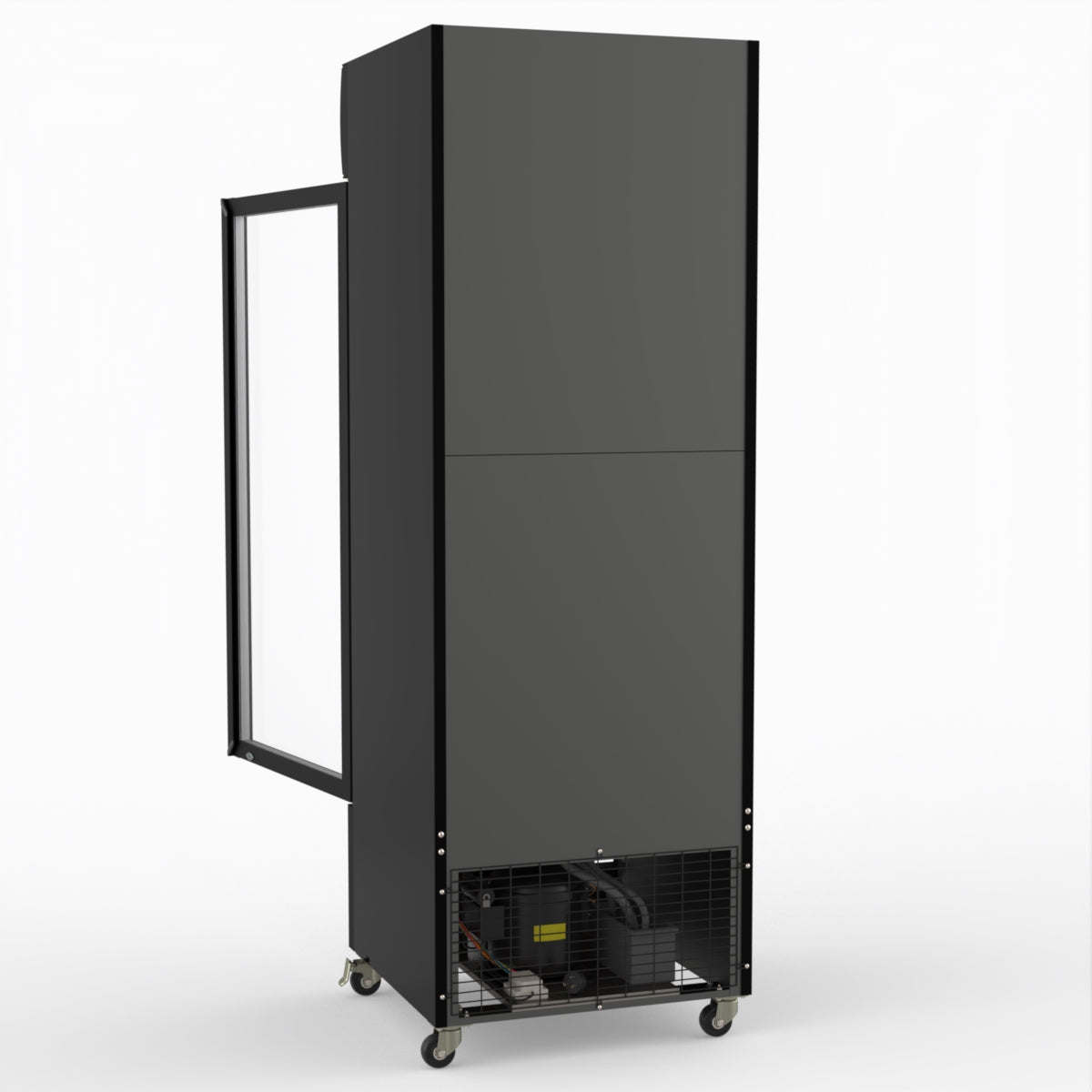 Thermaster 540L Single Glass Door Black Colourbond Upright Drink Fridge LG-540BP