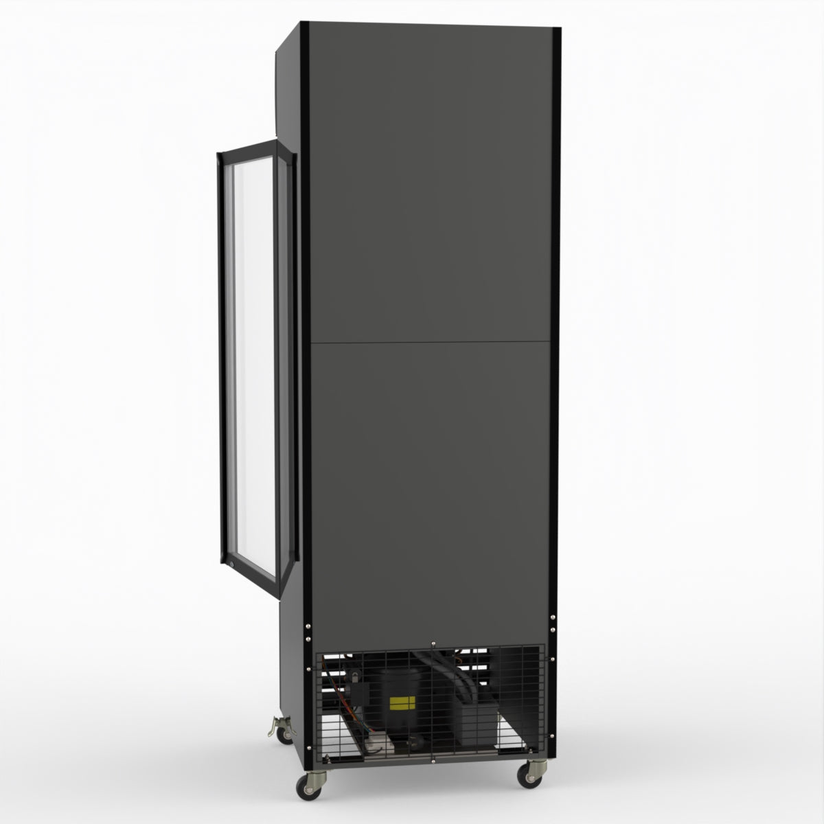 Thermaster 540L Single Glass Door Black Colourbond Upright Drink Fridge LG-540BP
