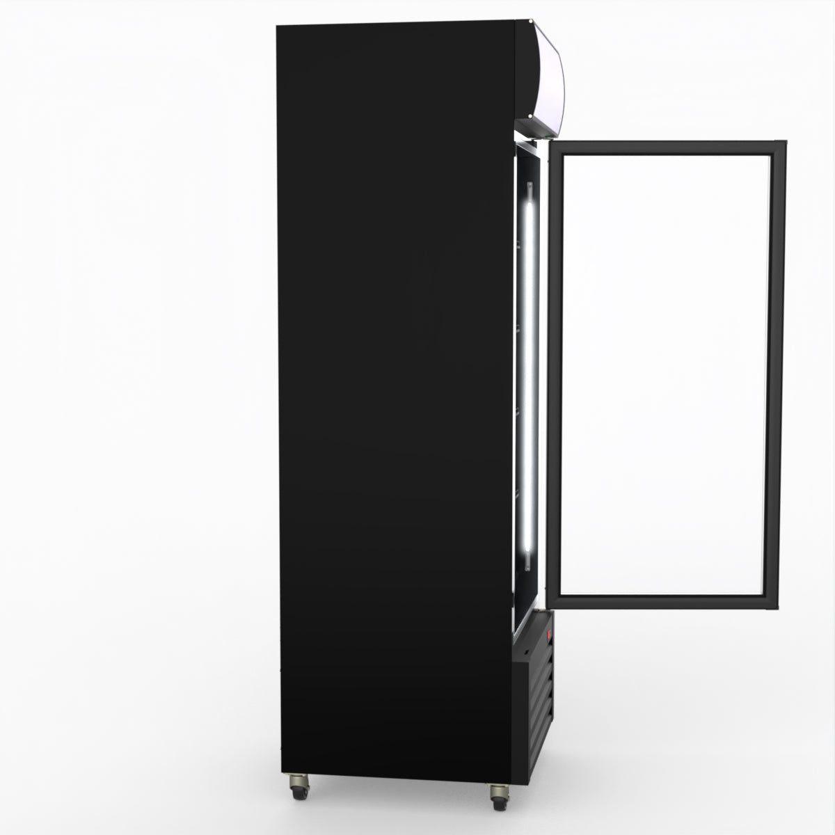 Thermaster 540L Single Glass Door Black Colourbond Upright Drink Fridge LG-540BP