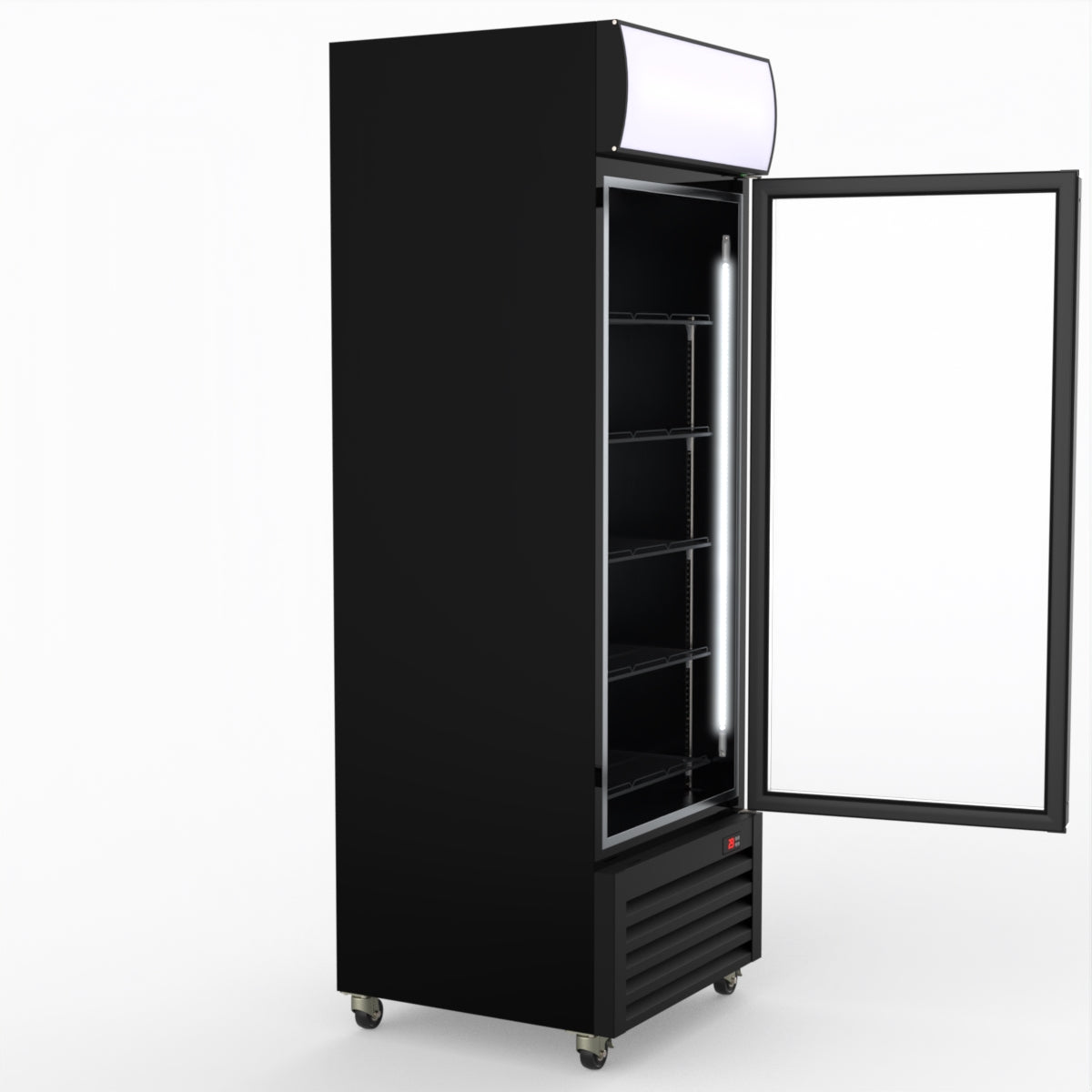 Thermaster 540L Single Glass Door Black Colourbond Upright Drink Fridge LG-540BP
