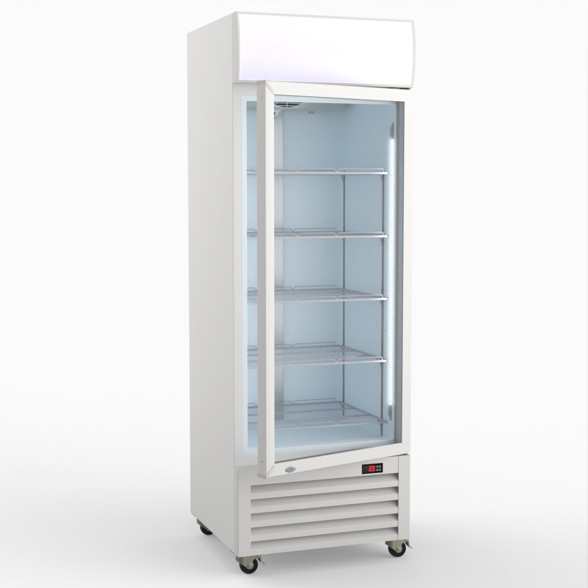 Thermaster 540L Single Glass Door Colourbond Upright Drink Fridge White LG-540P