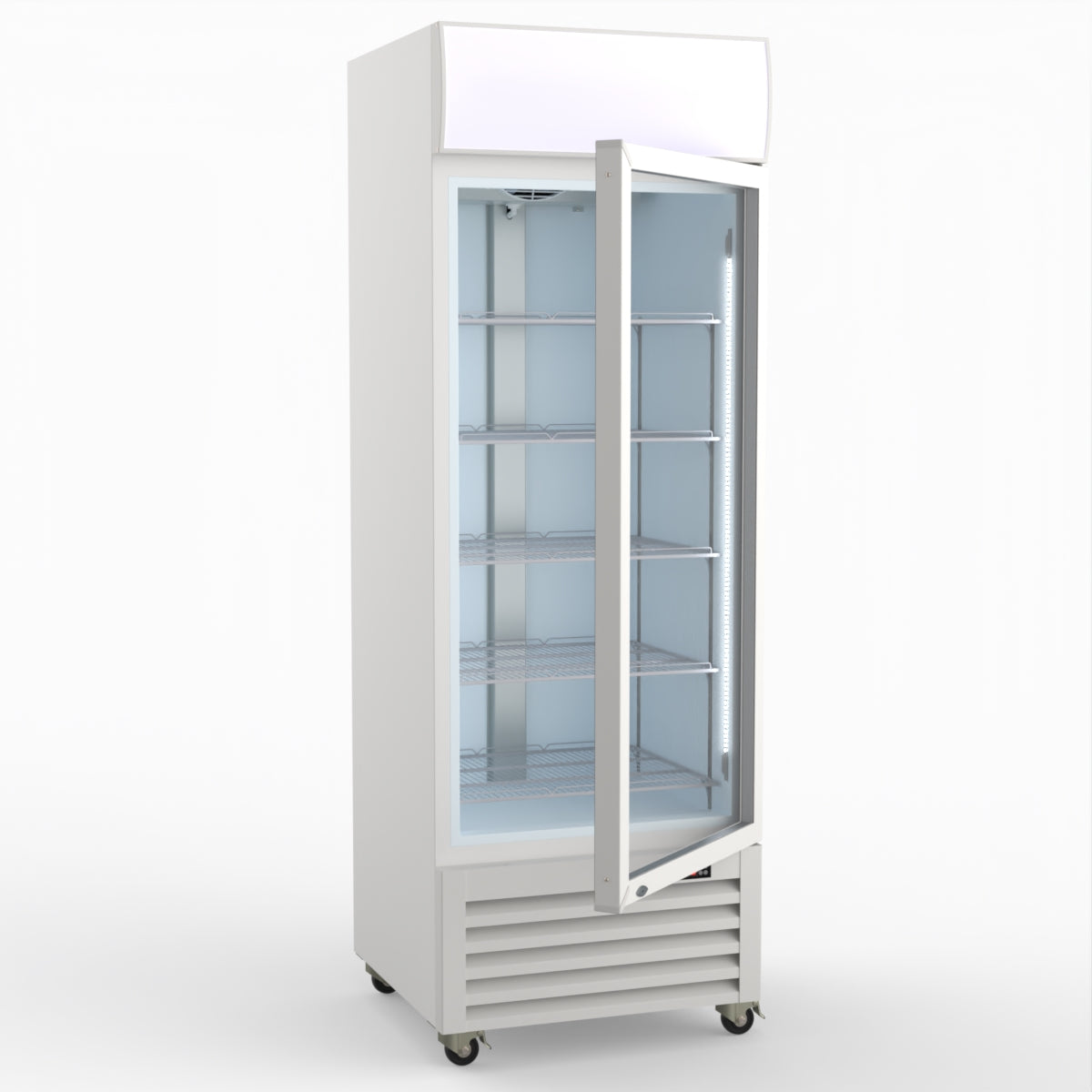 Thermaster 540L Single Glass Door Colourbond Upright Drink Fridge White LG-540P