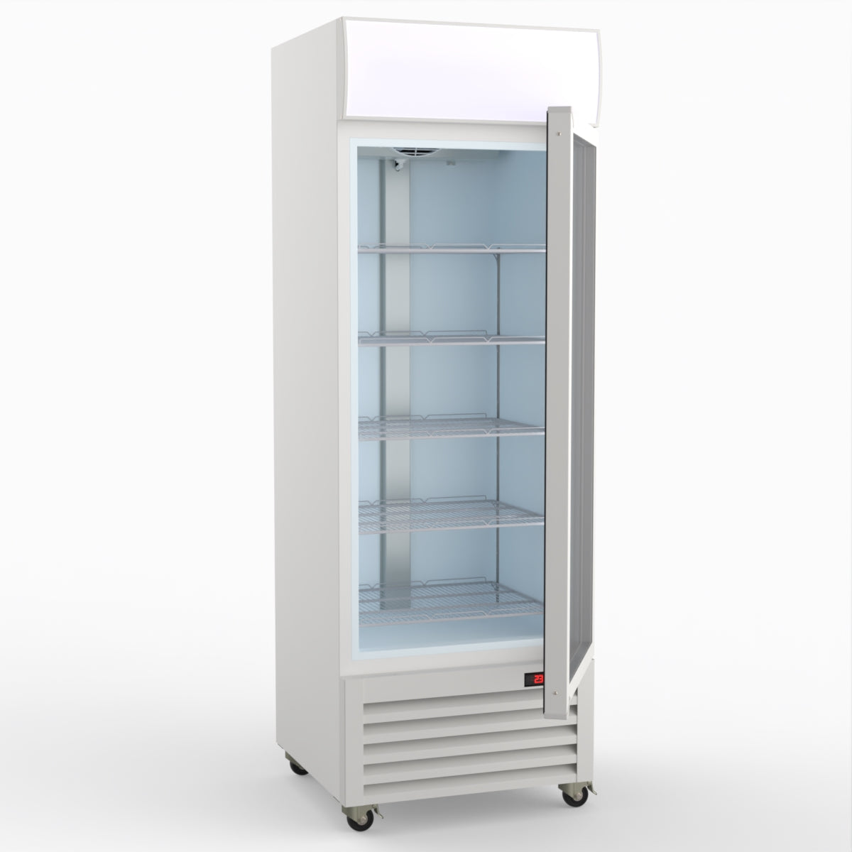 Thermaster 540L Single Glass Door Colourbond Upright Drink Fridge White LG-540P