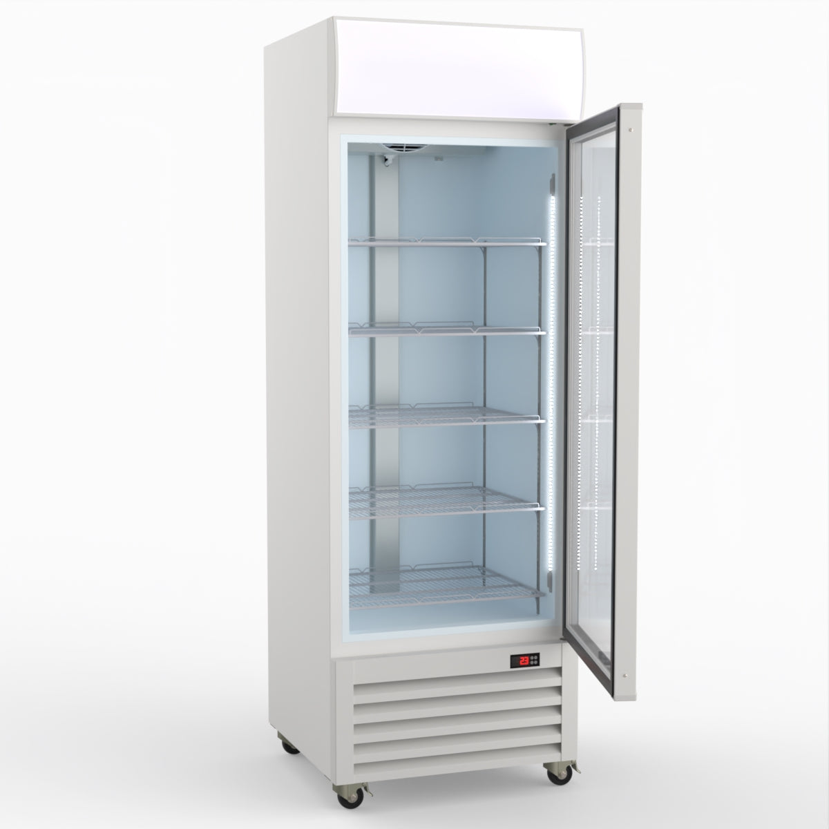 Thermaster 540L Single Glass Door Colourbond Upright Drink Fridge White LG-540P
